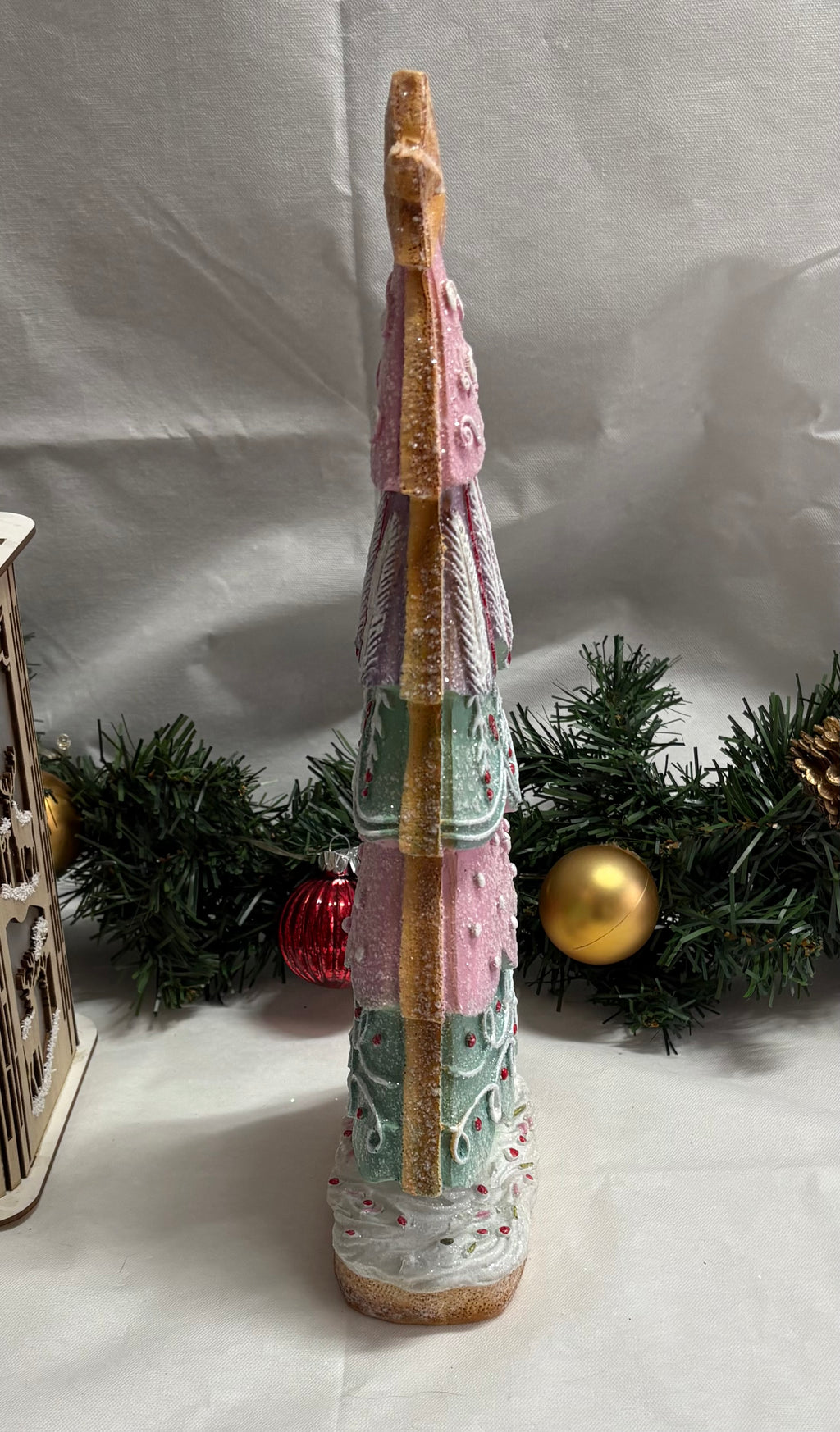 Pastel Gingerbread Large Resin Christmas Tree Ornament