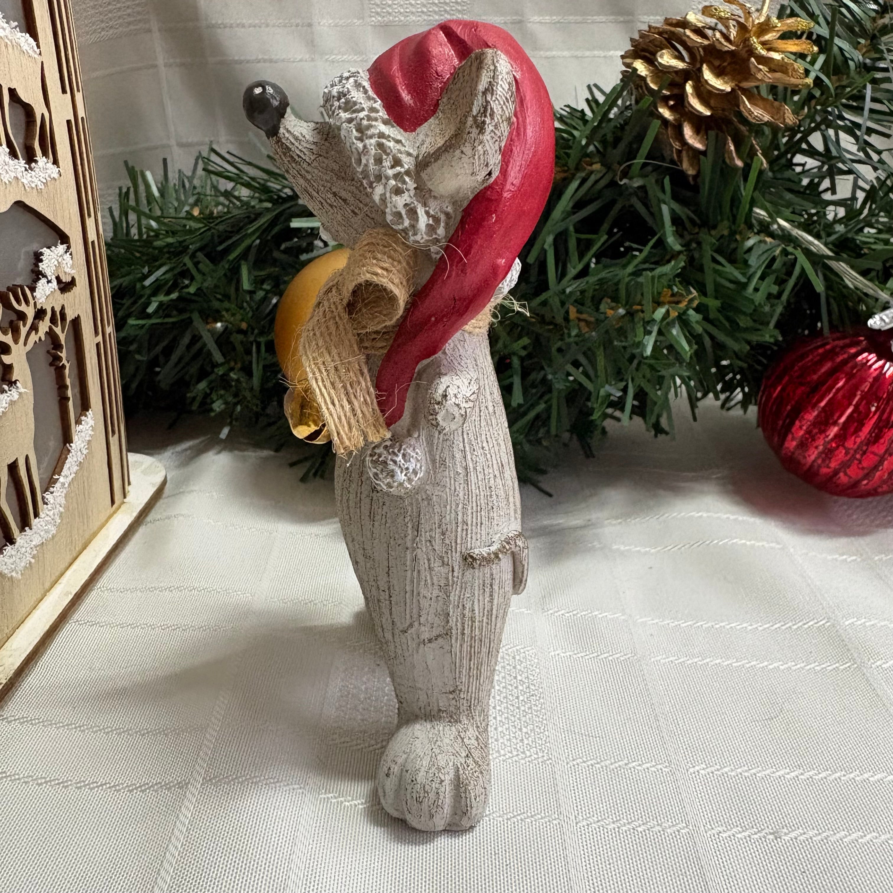 Standing Mouse With Santa Hat Christmas Ornament - 2 Sizes