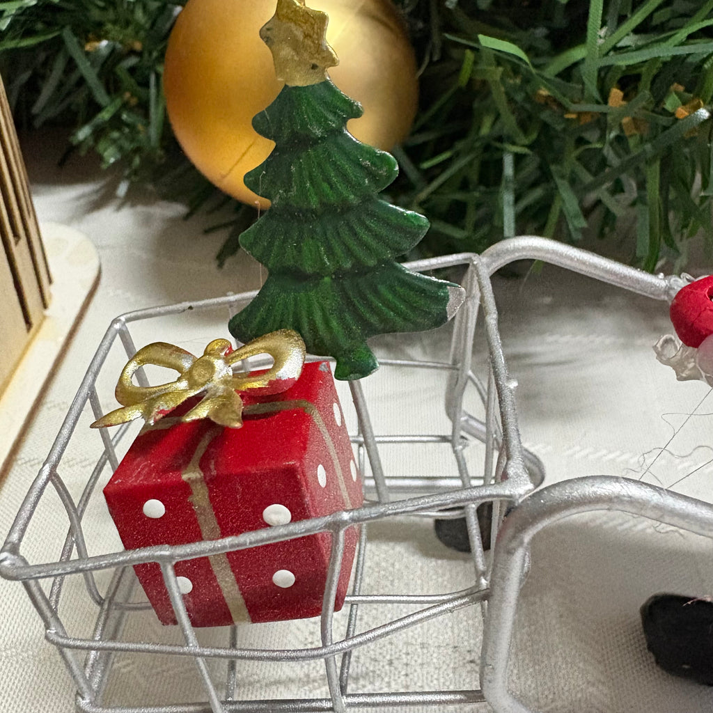 Santa with Shopping Trolley Christmas Ornament