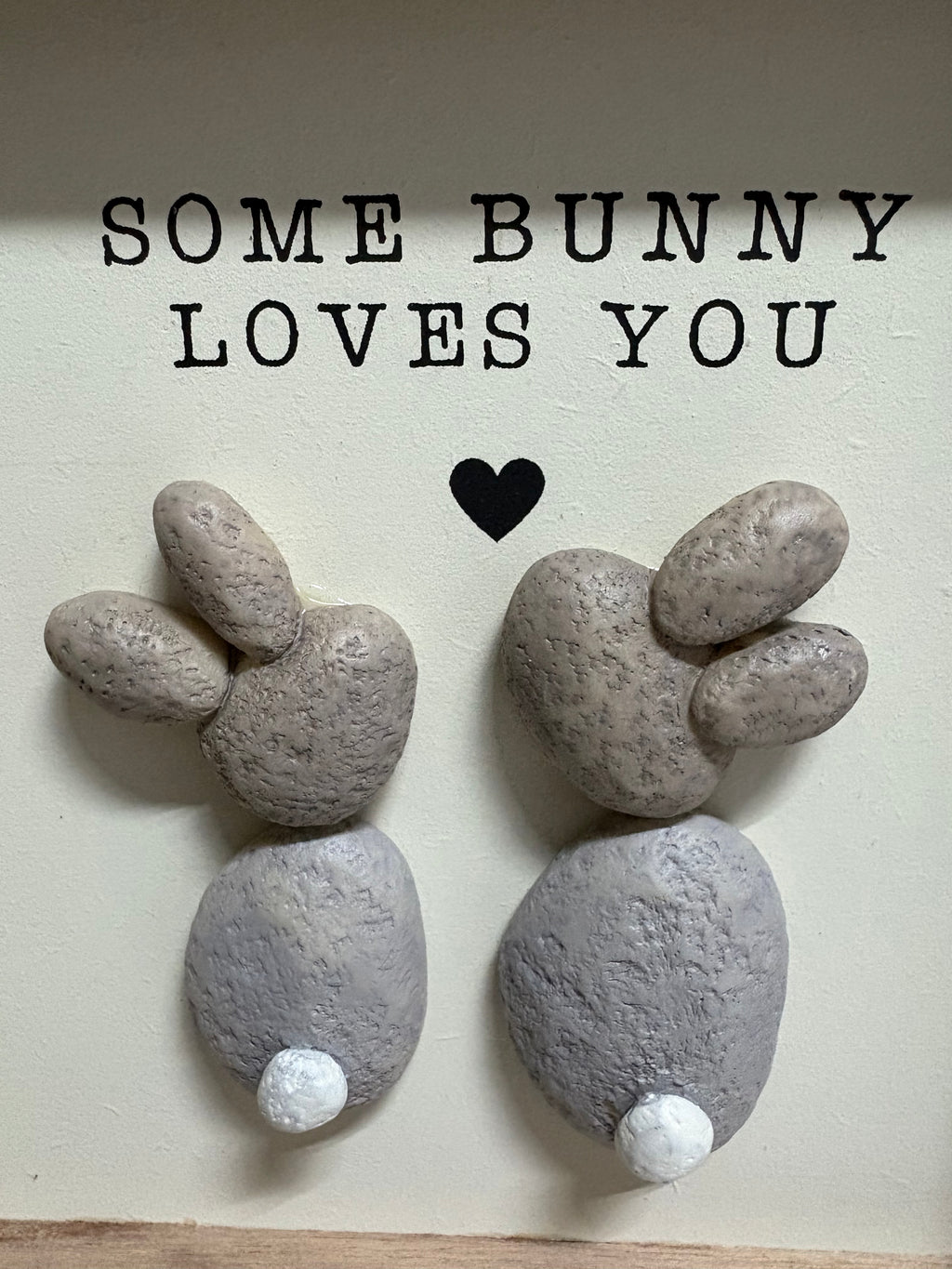 "Some Bunny Loves You" Wooden Photo Frame Pebble Picture, 13cm