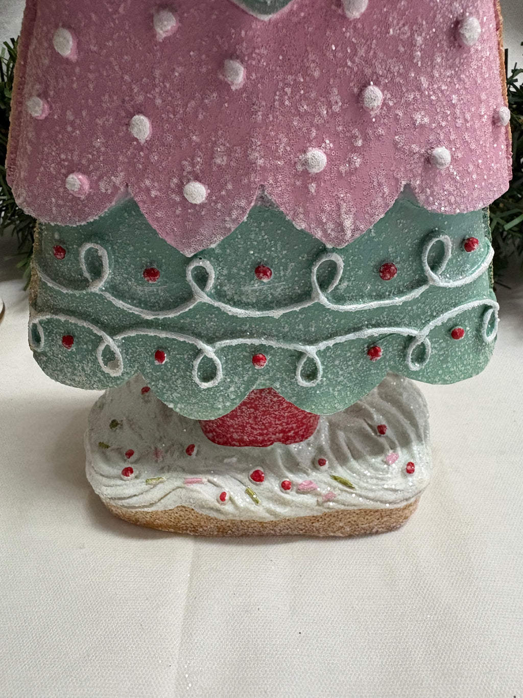 Pastel Gingerbread Large Resin Christmas Tree Ornament