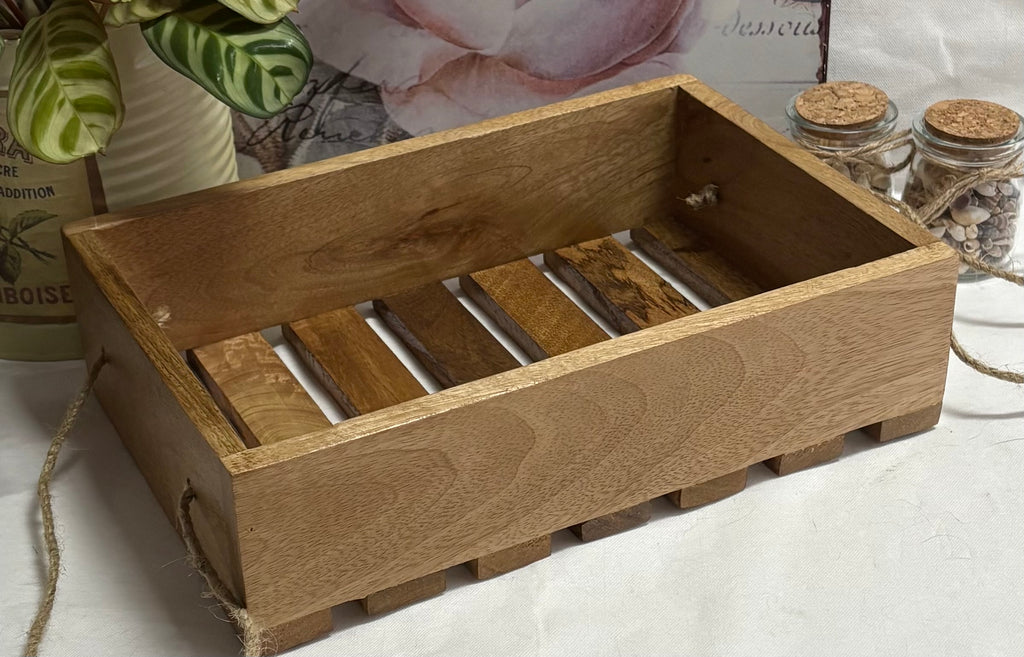 Slatted Wooden Storage Tray, 30cm