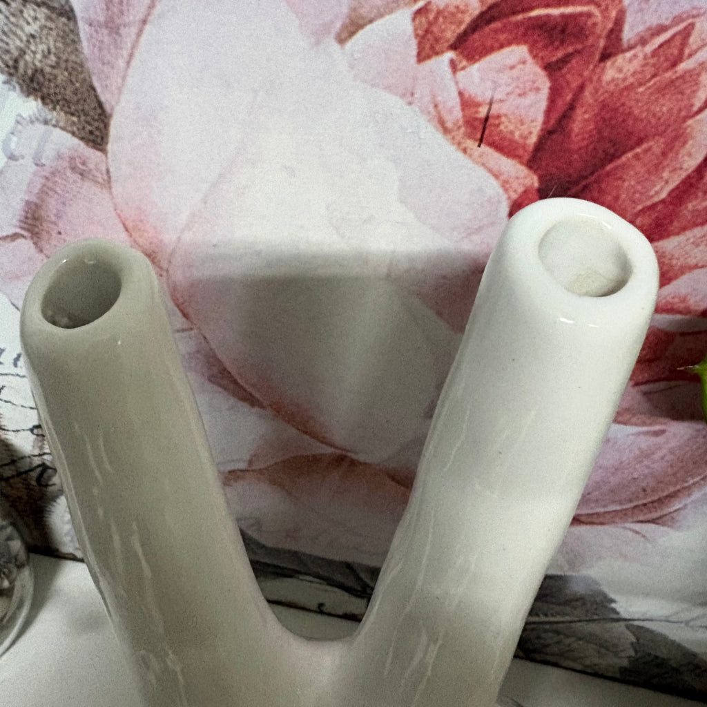 White Porcelain Victory Hand Ornament