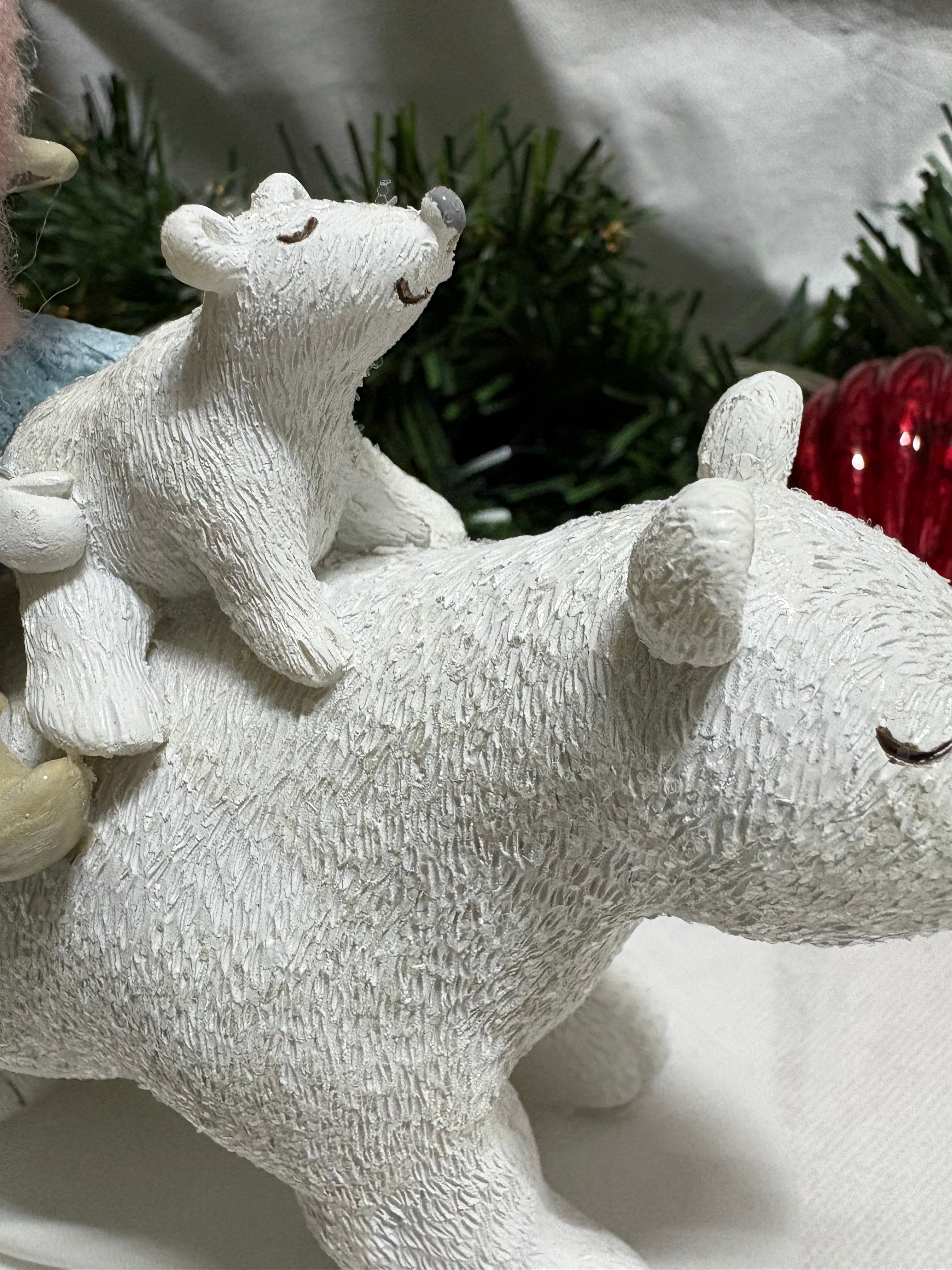 Boy on Polar Bear Christmas Ornament