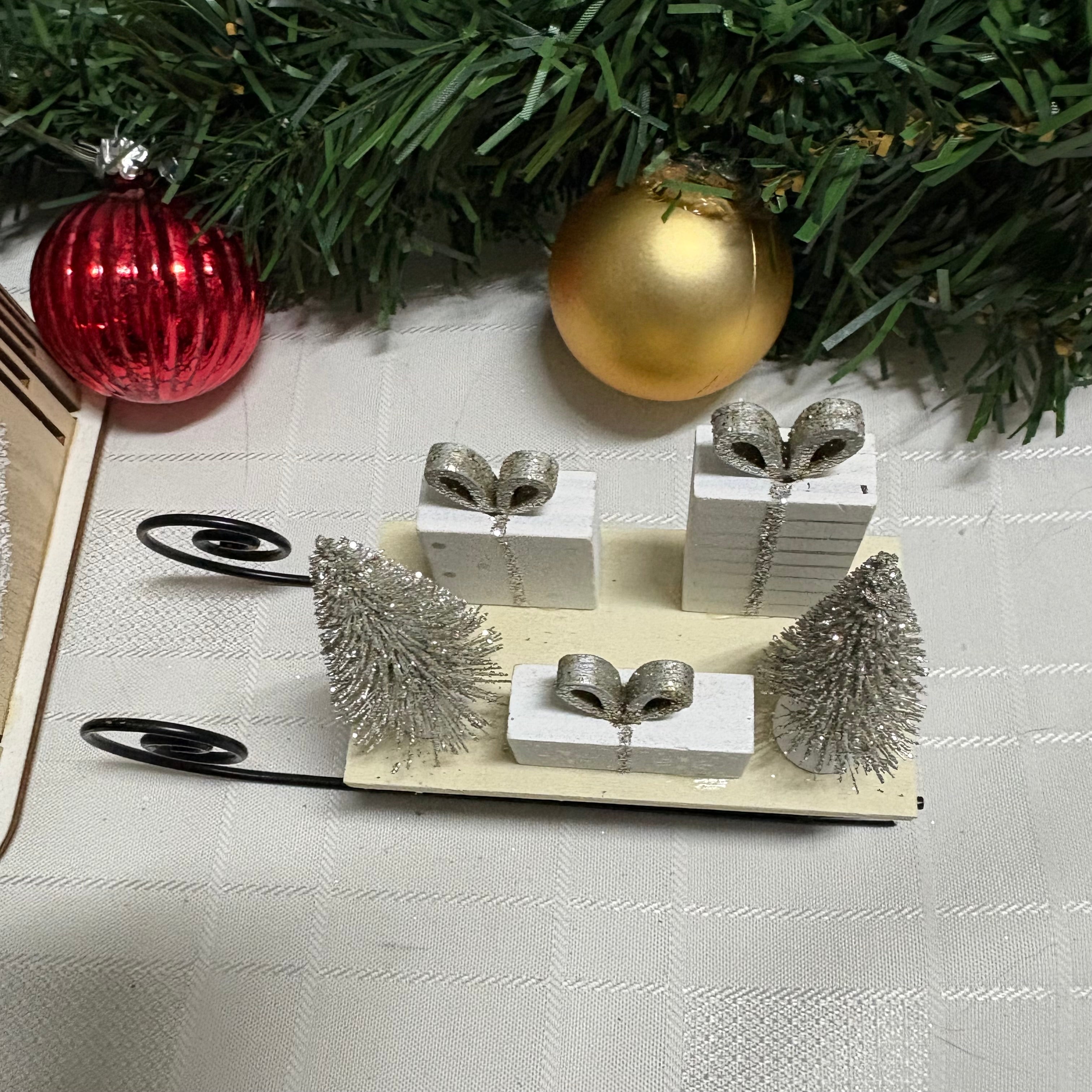 Small Christmas Sleigh with Presents Decoration