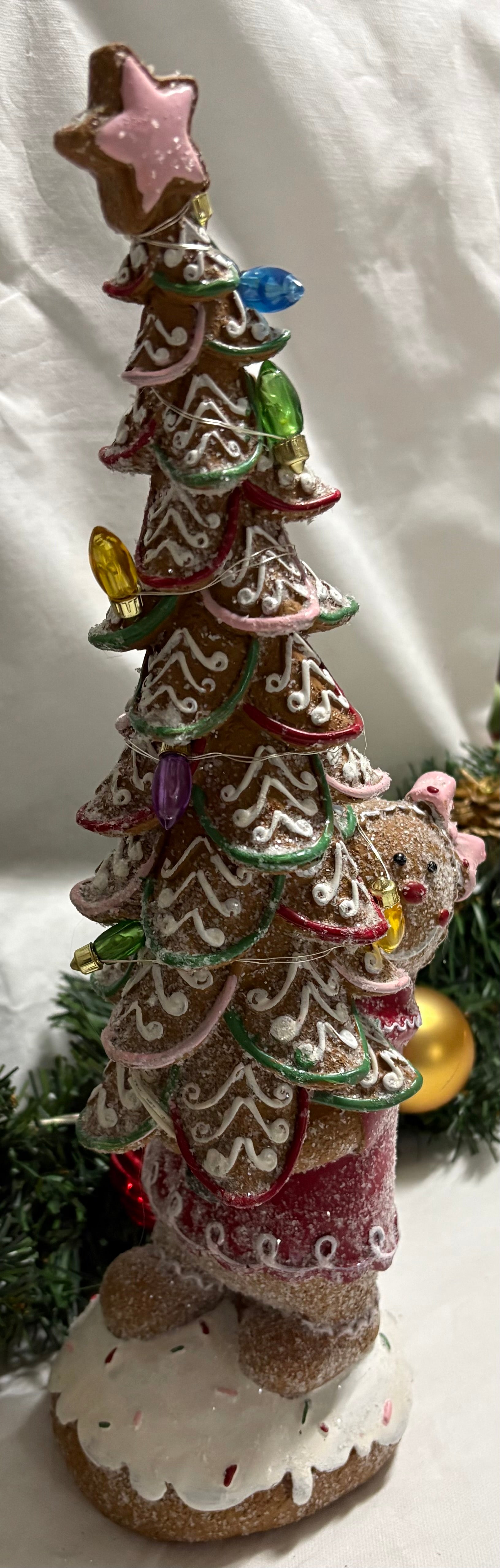 Light Up LED Gingerbread Man and Tree Ornament