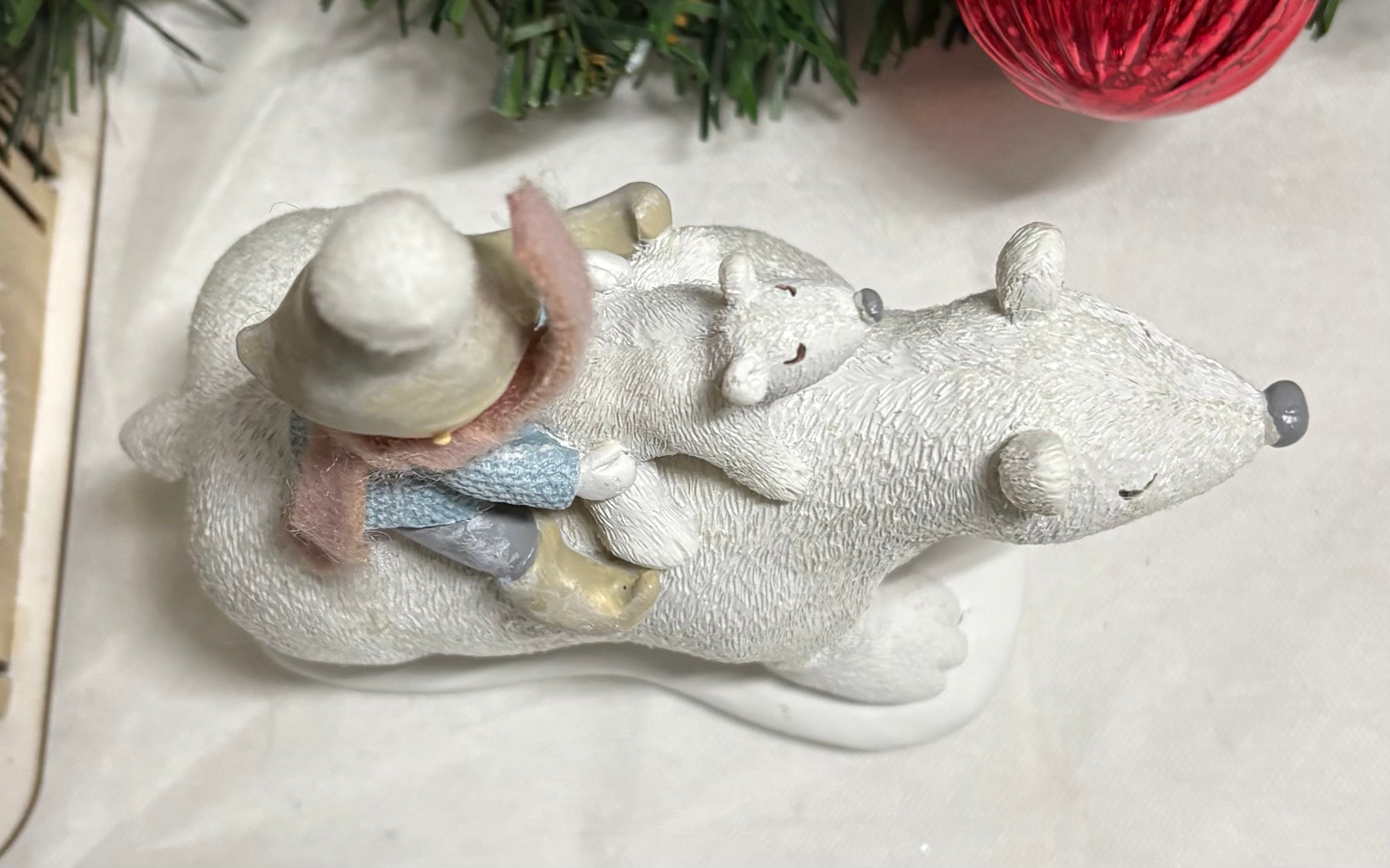 Boy on Polar Bear Christmas Ornament