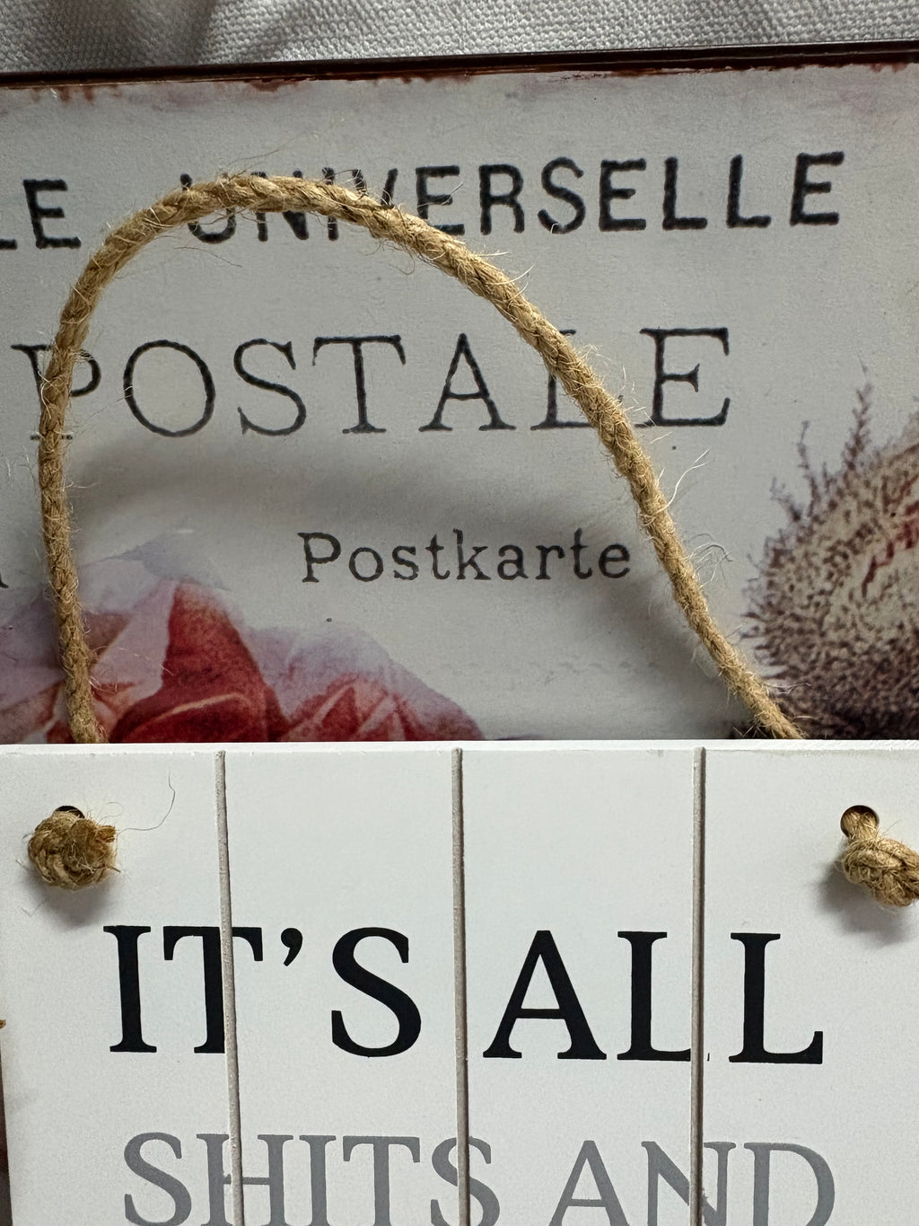 "It's All Shits & Giggles" Wooden Sign, 23cm