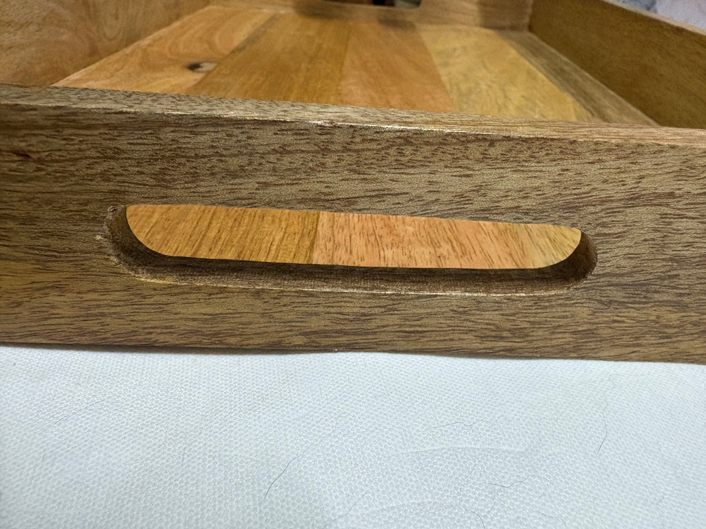 Flower Design Decorative Wooden Tray, 45cm