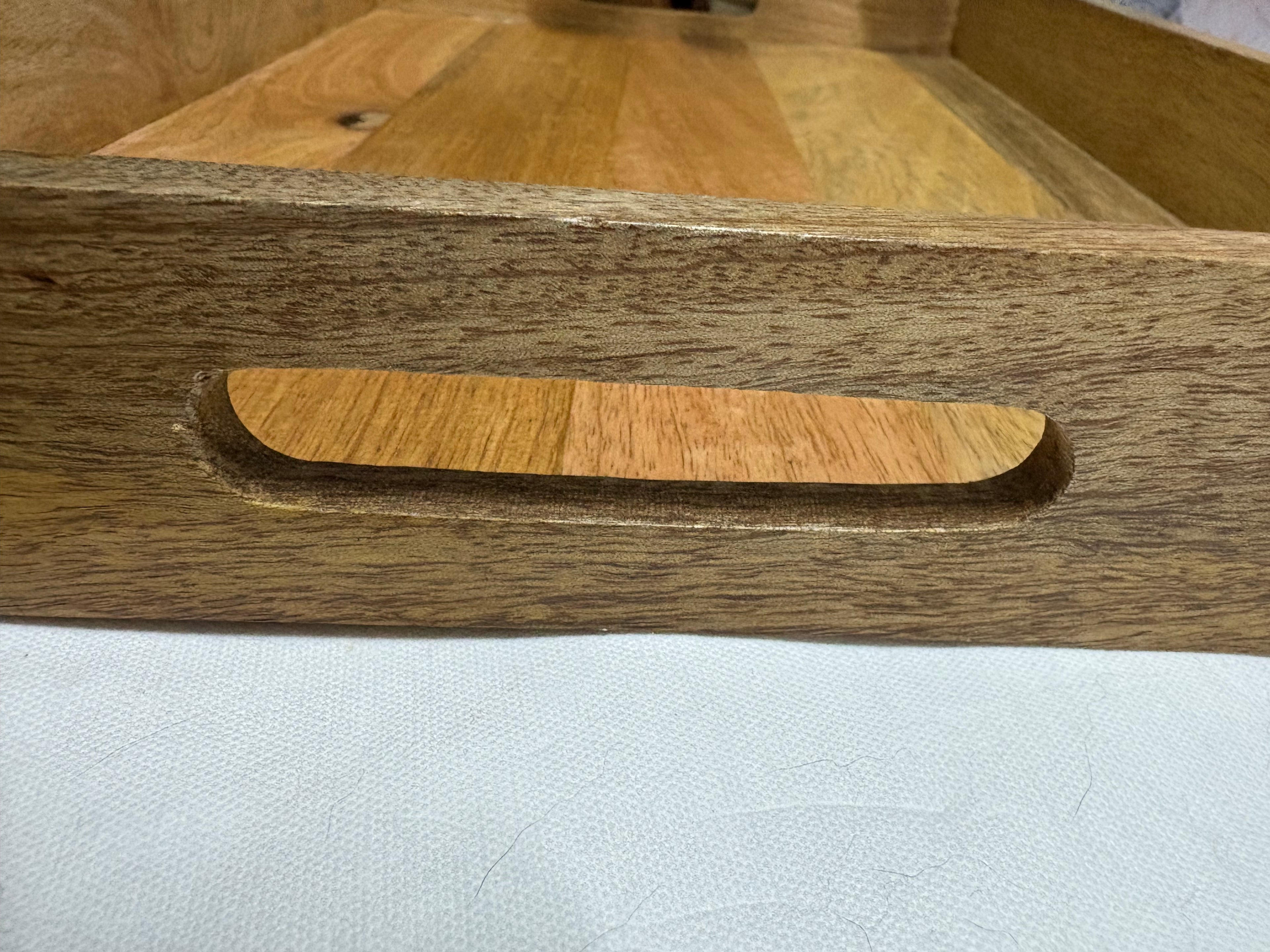 Flower Design Decorative Wooden Tray, 45cm