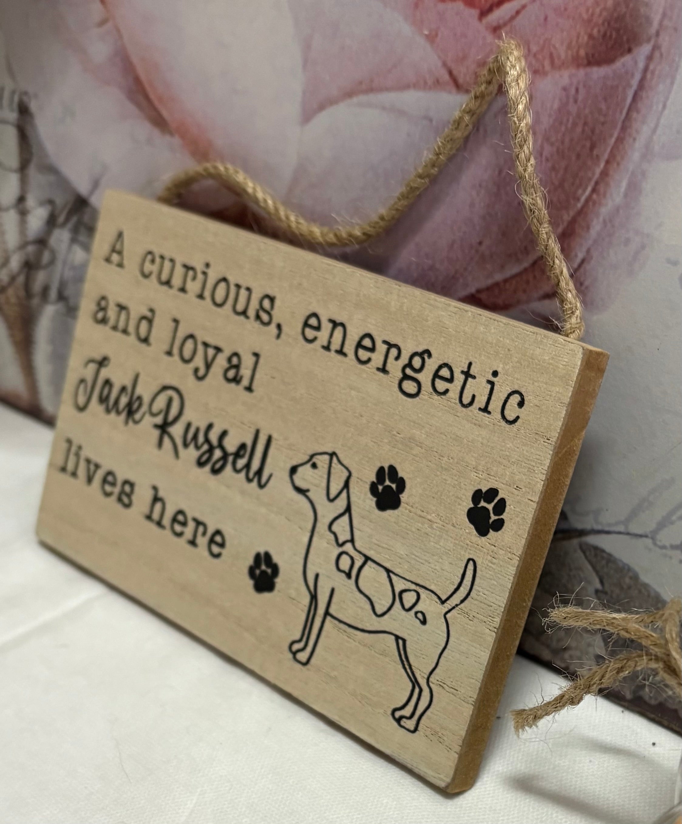 Jack Russell Hanging Dog Sign, 15cm