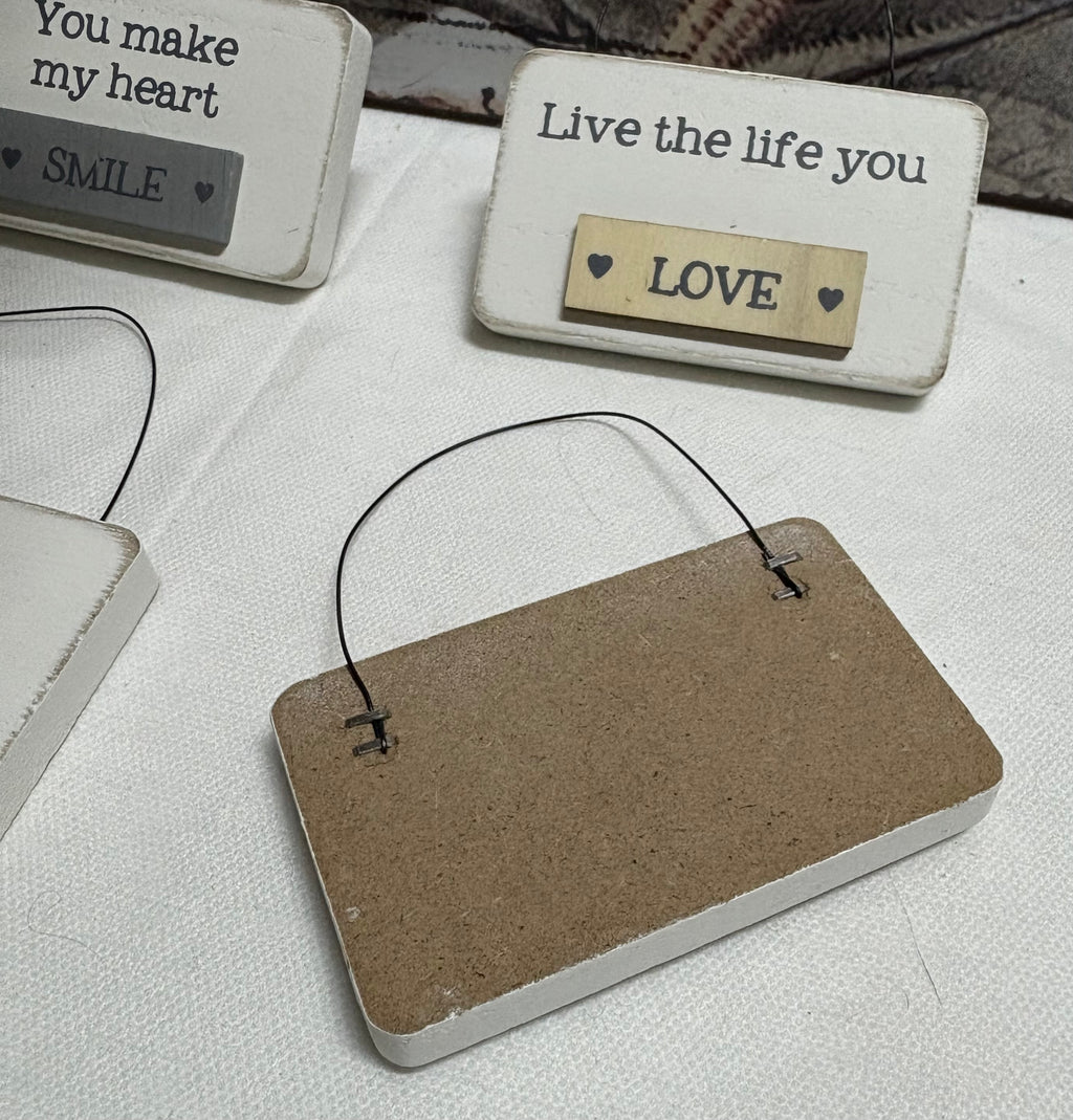 Set of 4 Mini Wooden Signs - 4 designs
