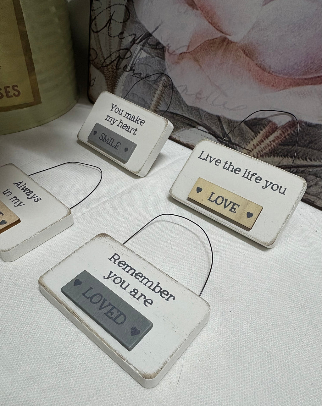 Set of 4 Mini Wooden Signs - 4 designs