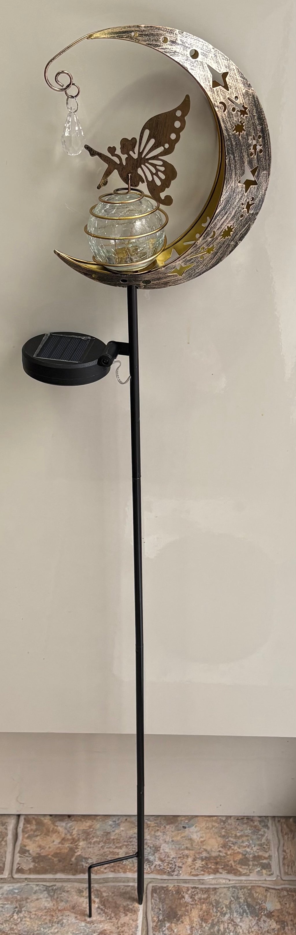 Solar Powered Fairy Moon Light Up Garden Stake