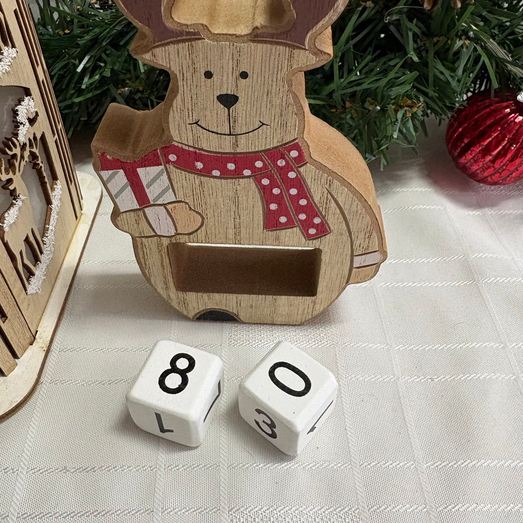 Reindeer Wooden Re-useable Advent Calendar