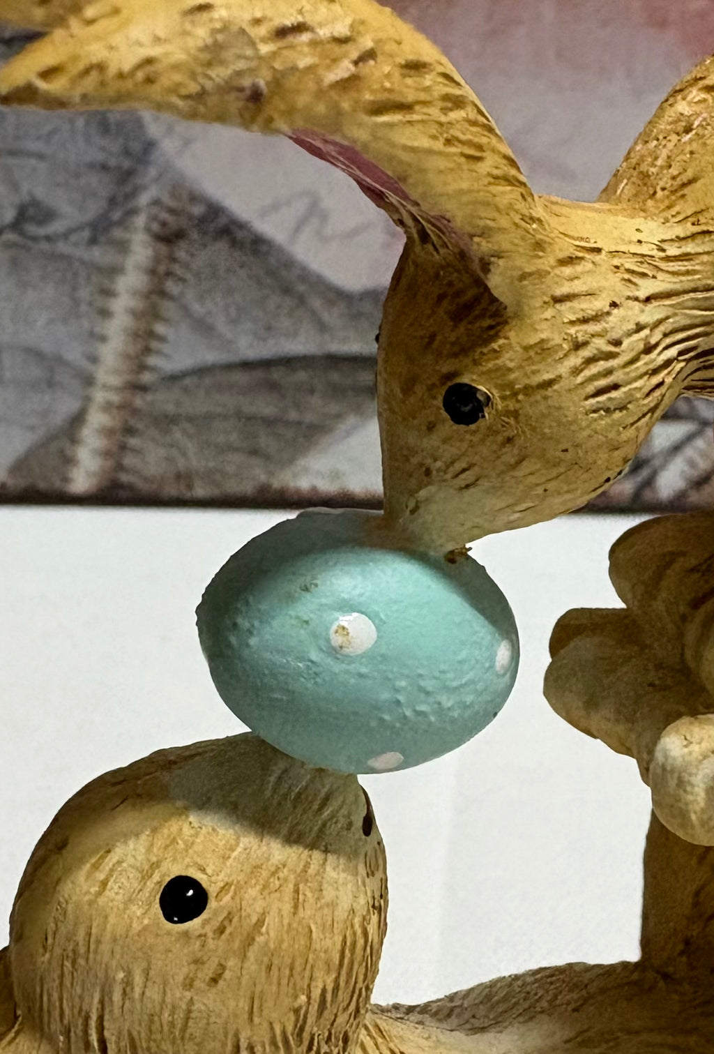 Kissing Bunnies Easter Ornament - Green Egg