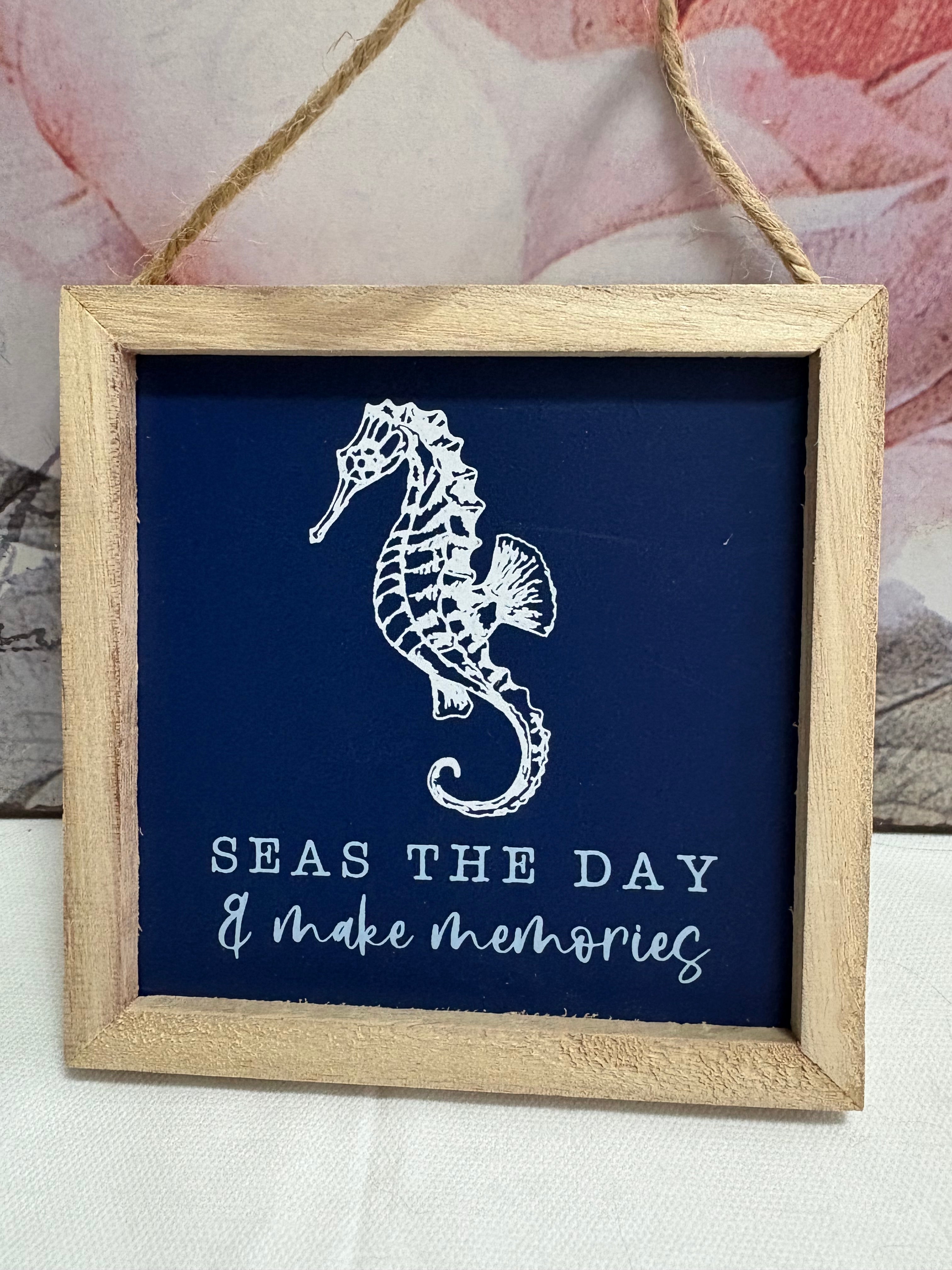 Seas the Day Wooden Sign, 12cm