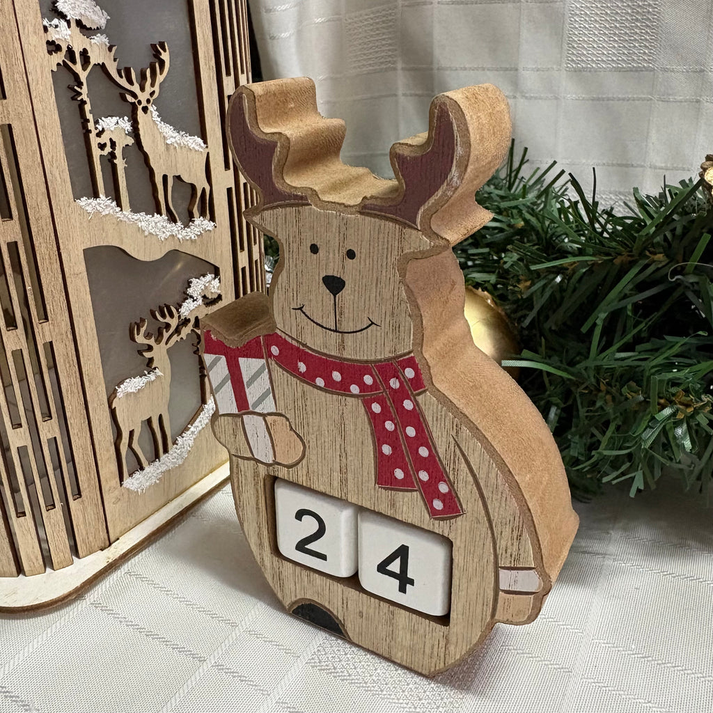 Reindeer Wooden Re-useable Advent Calendar