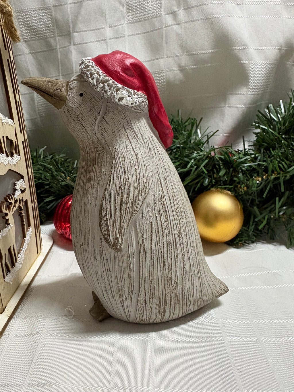 Penguin in Santa Hat Ornament - 2 Sizes