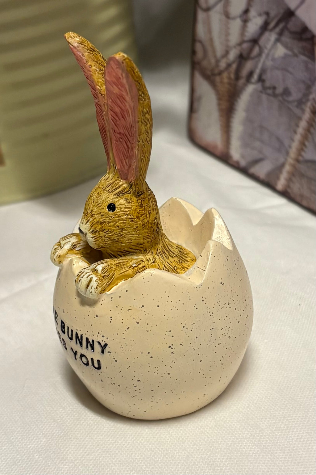 Some Bunny Loves You Bunny in Egg Resin Figure