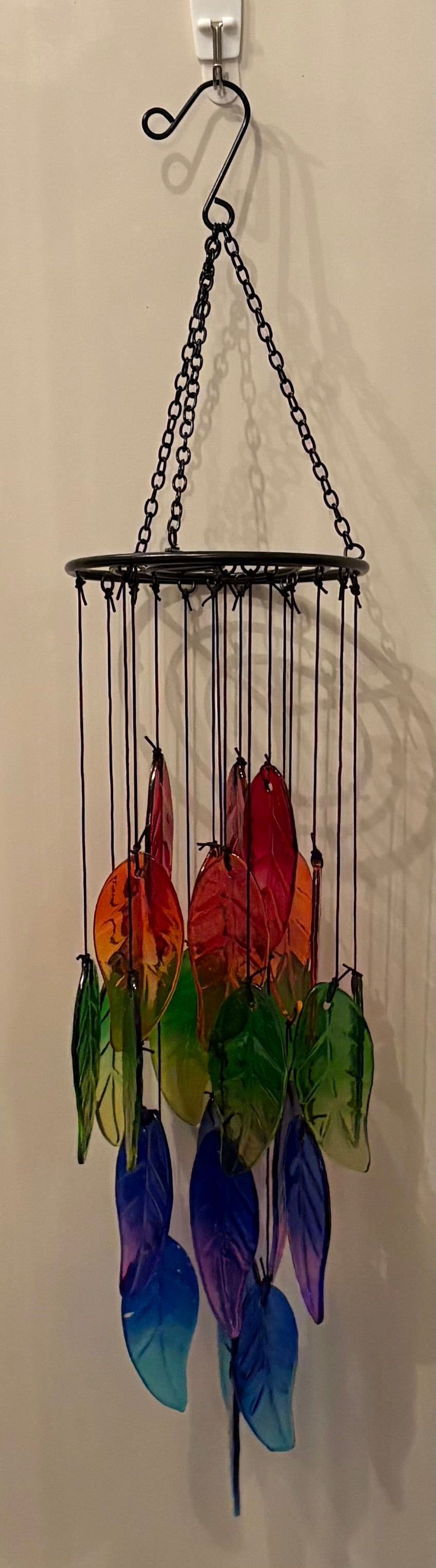 Rainbow Glass Feather Hanging Windchime