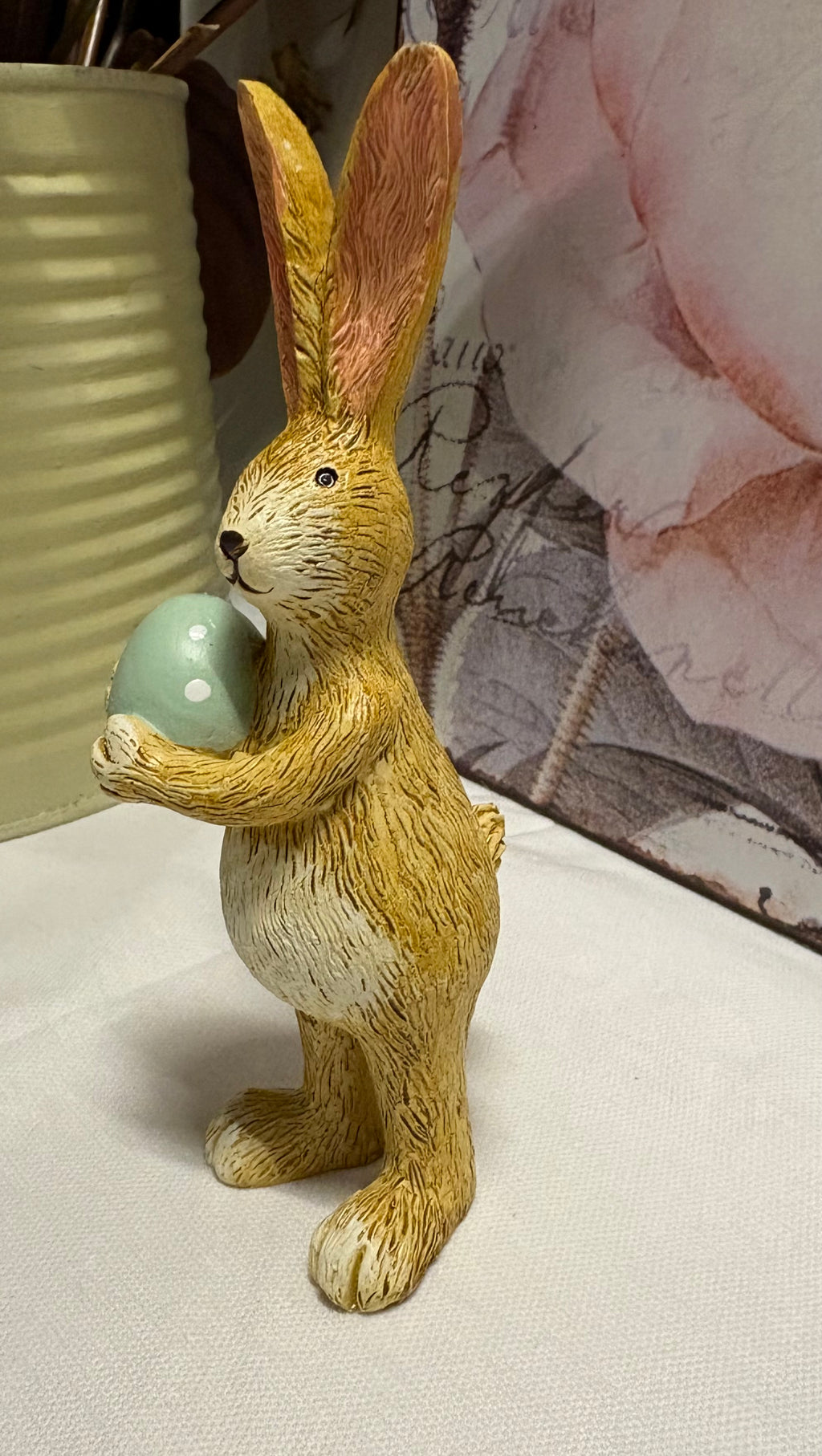 Standing Green Egg Bunny Resin Figure