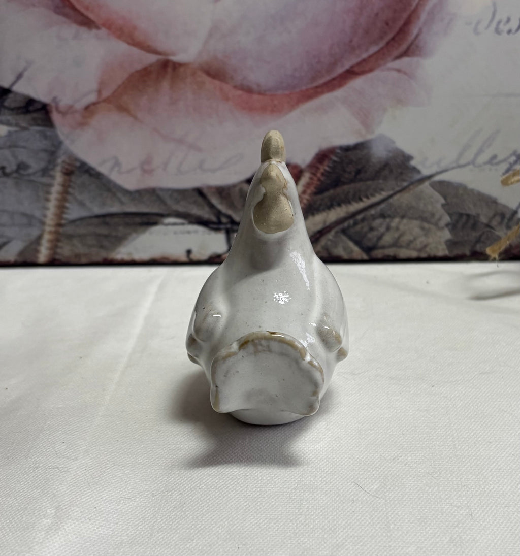 Rustic Chicken Ceramic Ornament, 8cm