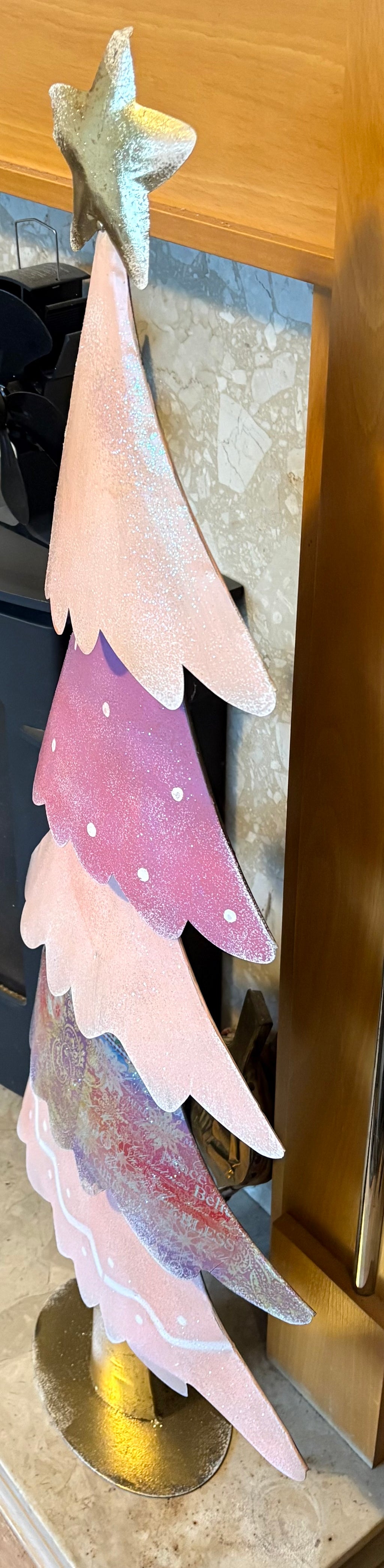 Statement Pale Pink Large Metal Tree Ornament - 100cm