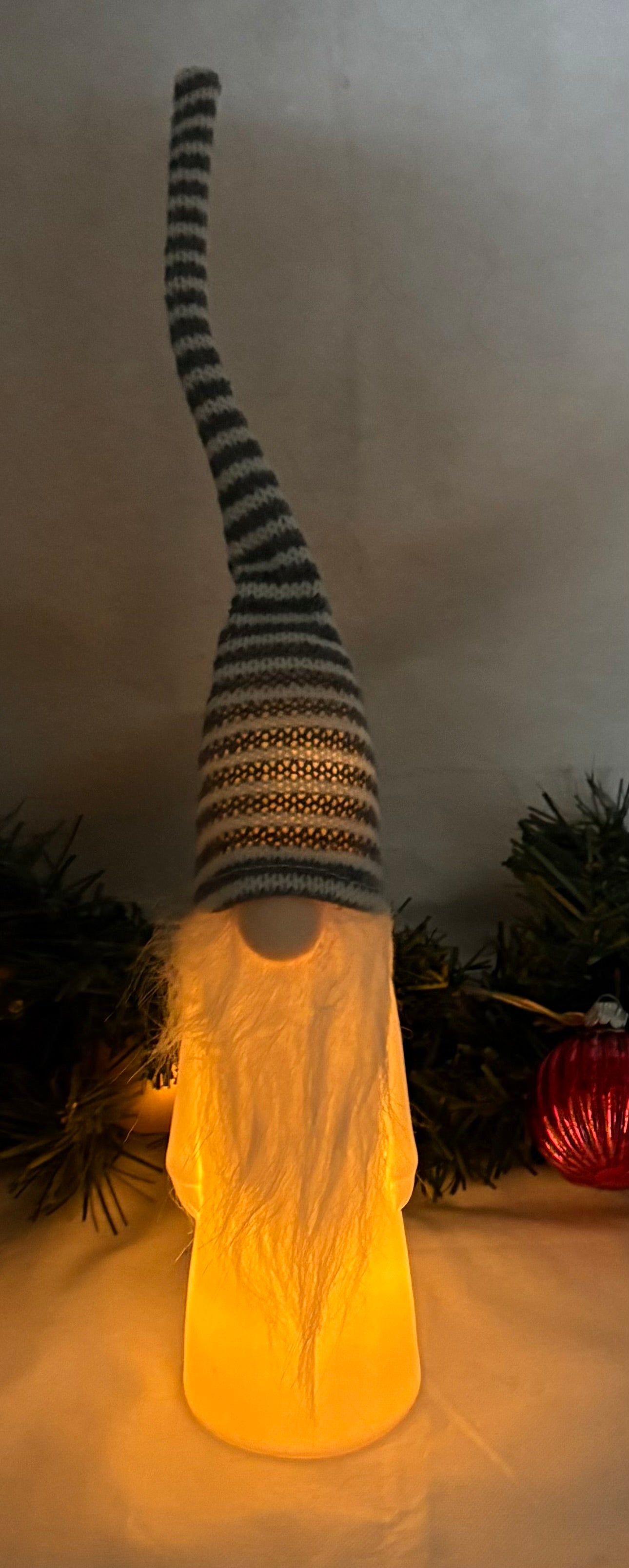 Ceramic LED Gonk With Knitted Hat