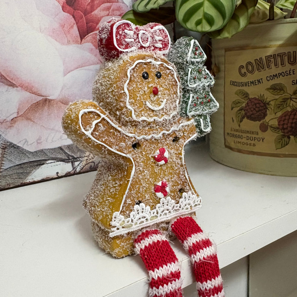 Gingerbread LED Light Up Resin Shelf Sitter Ornament
