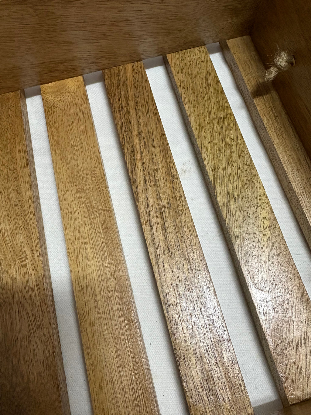 Wooden Slatted Storage Tray, 40cm