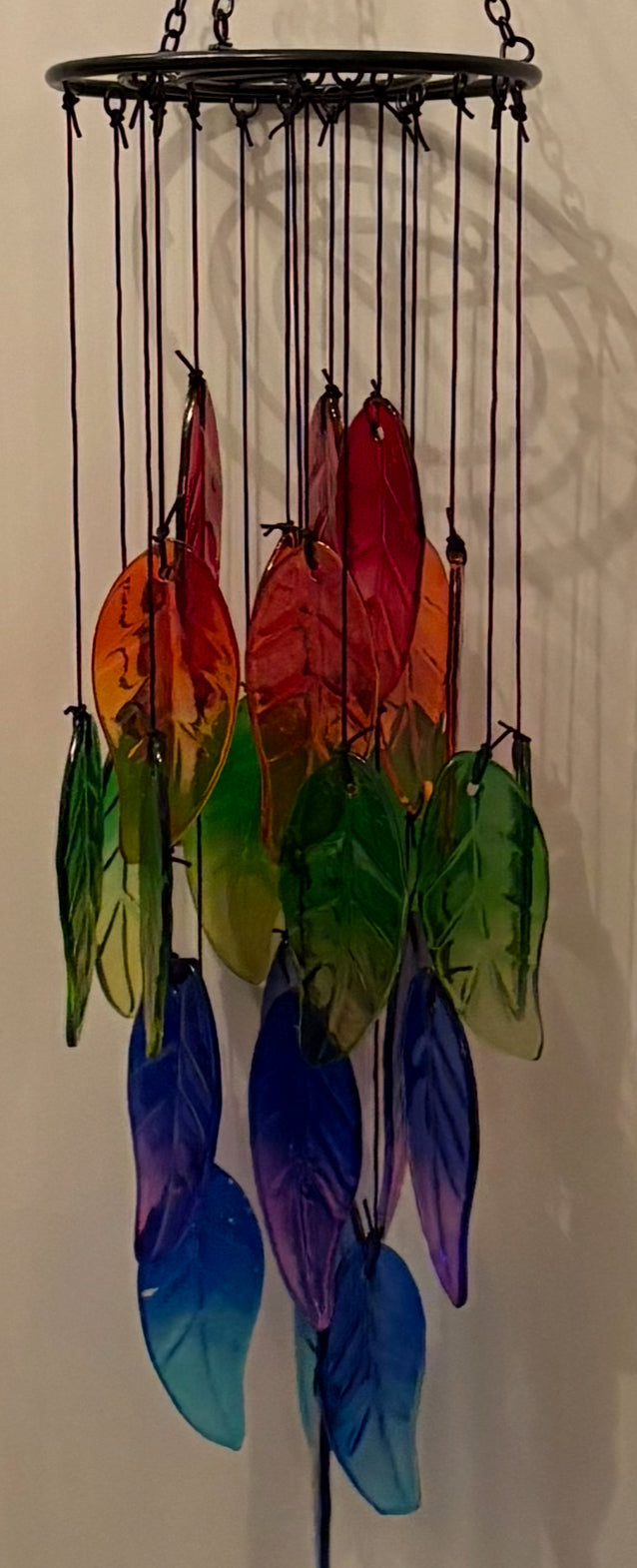Rainbow Glass Feather Hanging Windchime