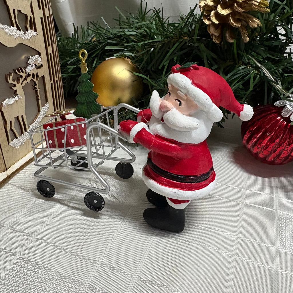 Santa with Shopping Trolley Christmas Ornament