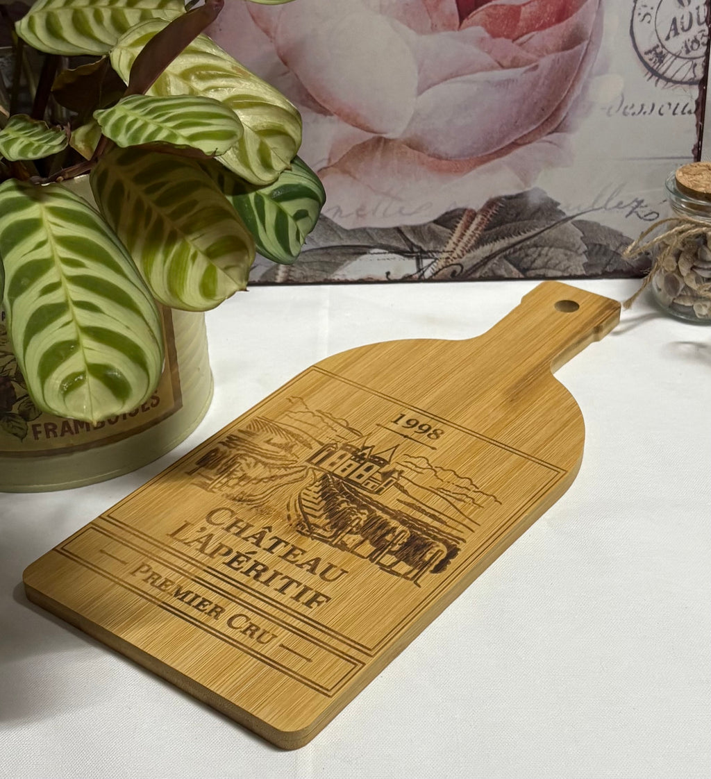 Vintage Bamboo Chopping / Serving Board with Design