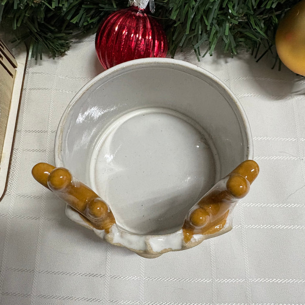 Smiling Deer Pot with Antlers