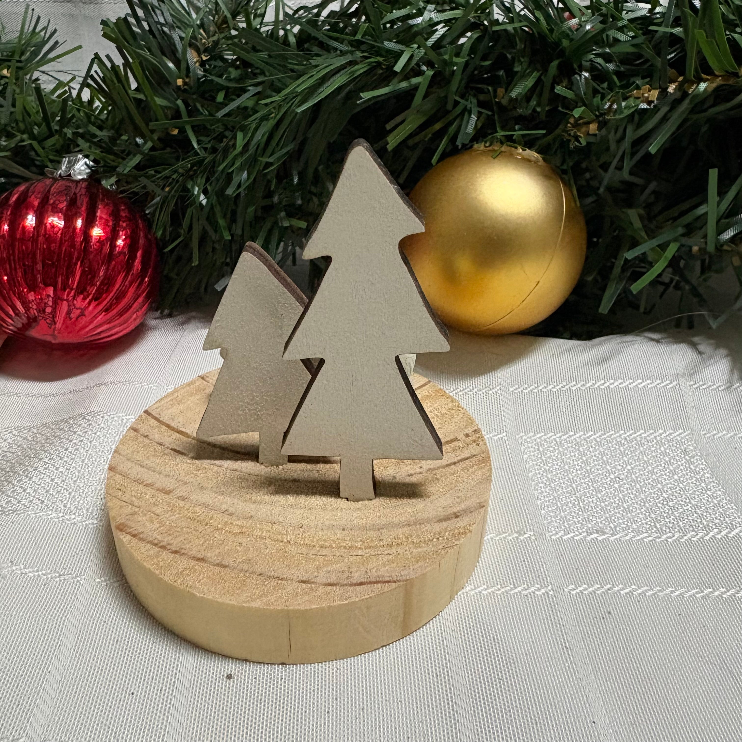 Small Polar Bear on Wooden Base Ornament