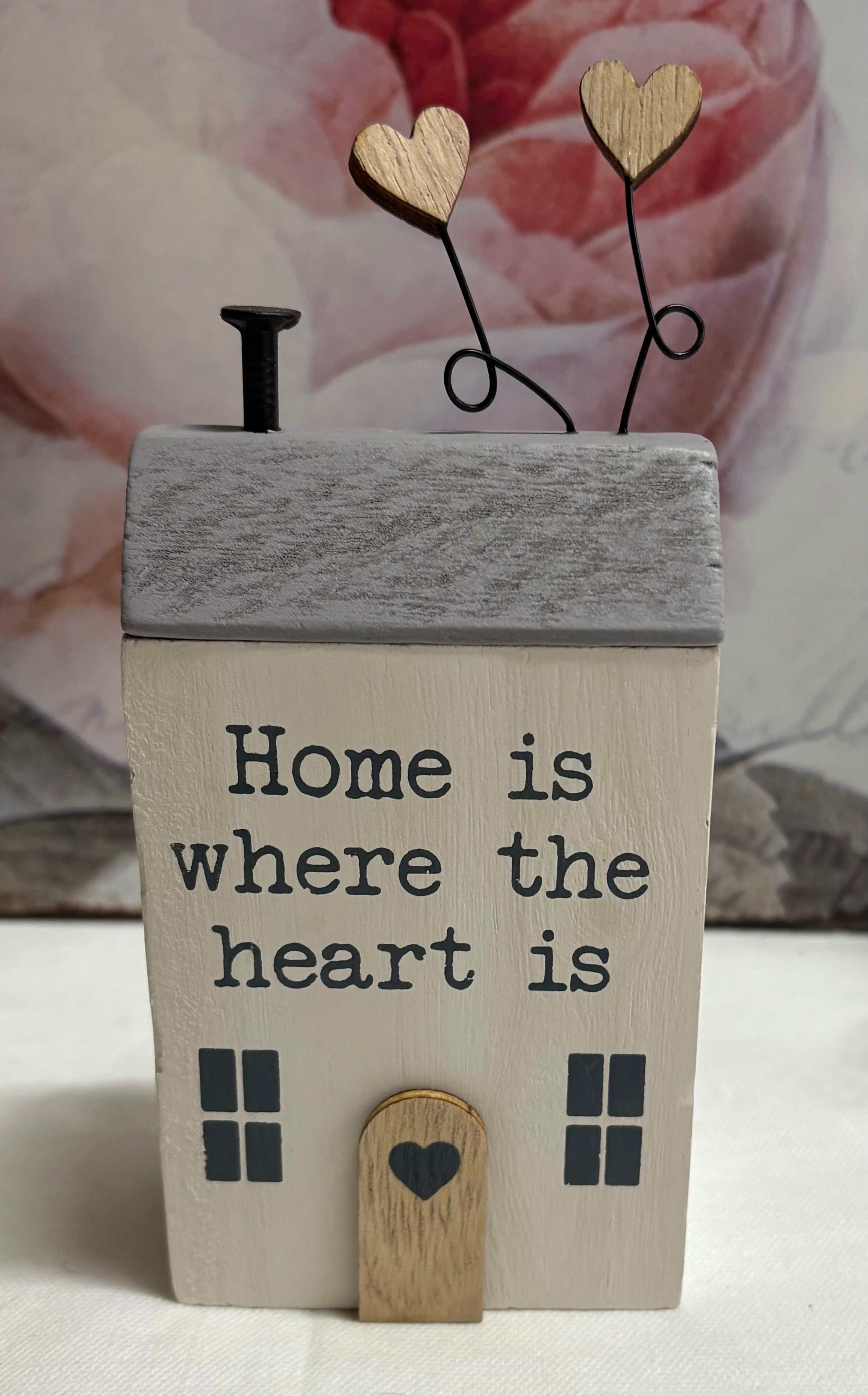 'Home Is Where The Heart Is' Block, 14cm