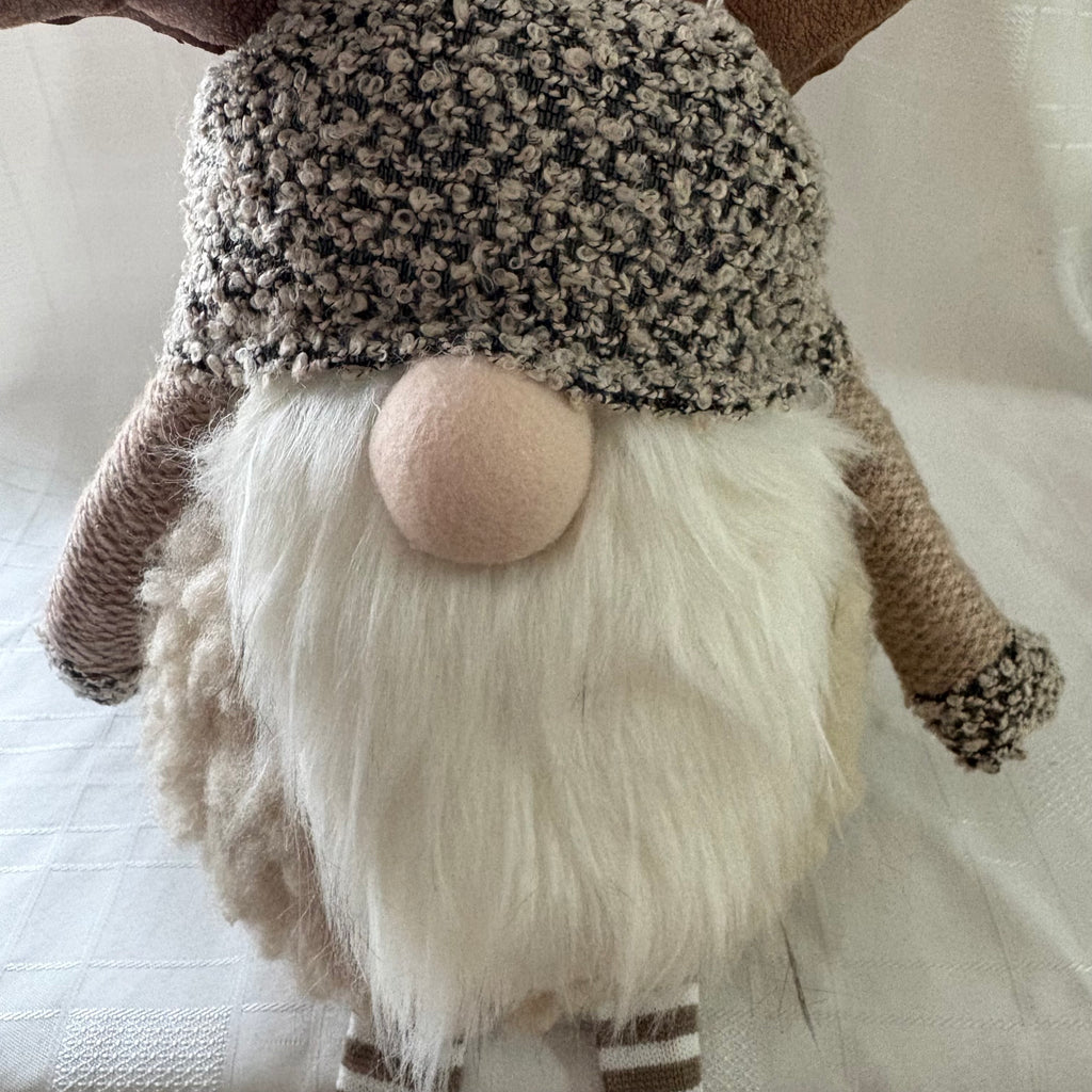 Sitting Brown Gonk with Antlers Christmas Decoration