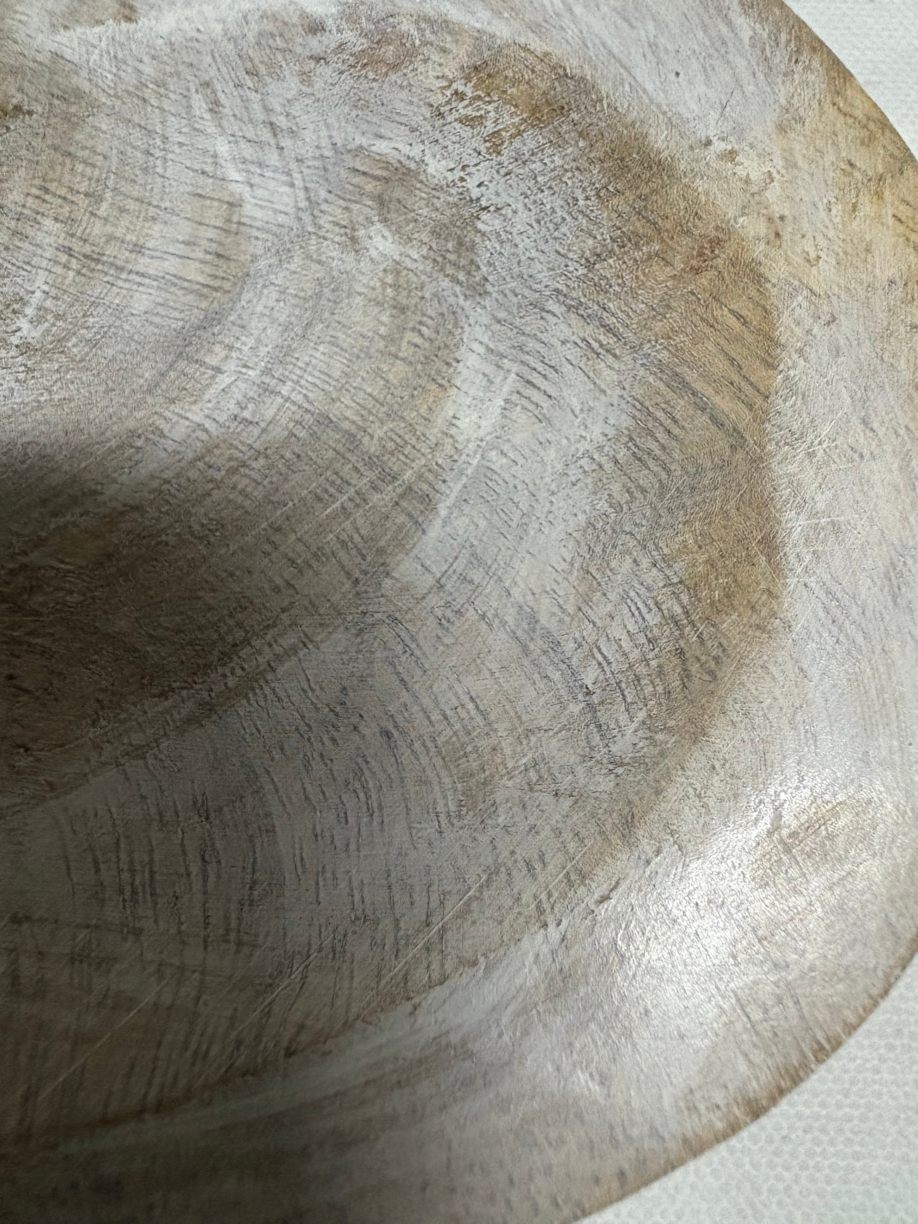 White Wooden Heart Dish, 15cm