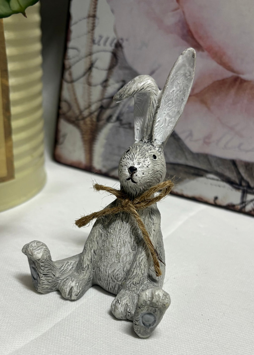 Grey Bunny Resin Figure Ornament