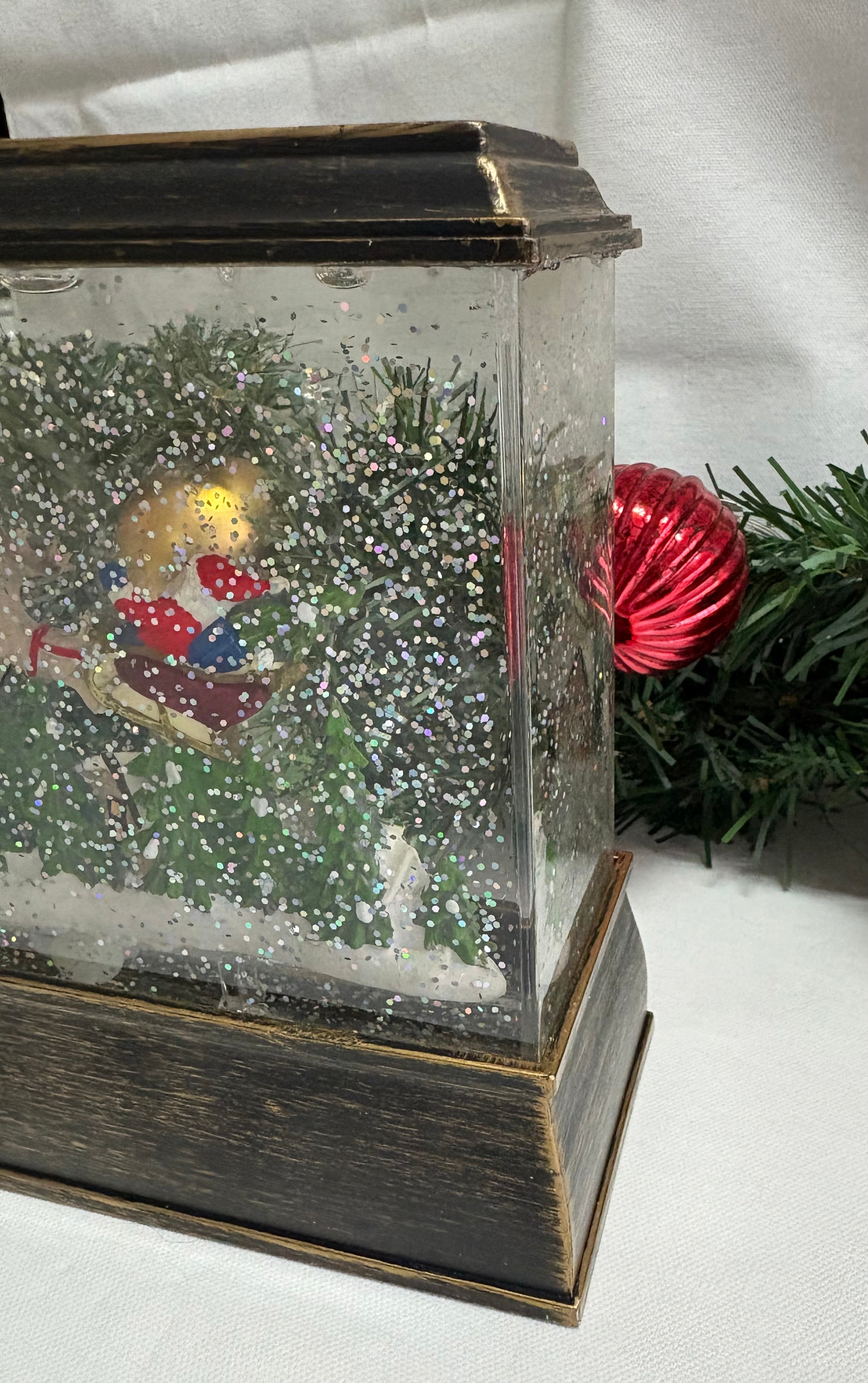 Electronic Christmas Scene Musical LED Light Up Glitter Box