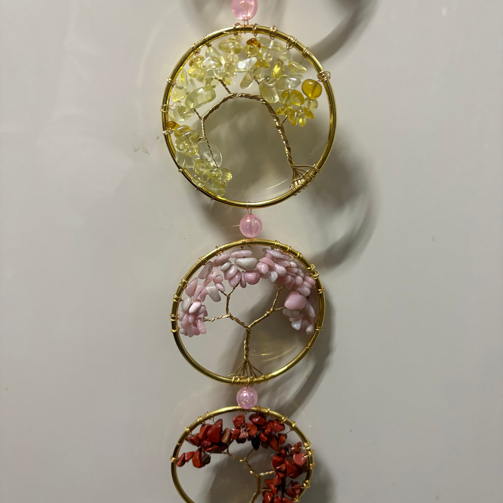 Tree of Life Rainbow Chakra Crystal Wall Hanging - Large