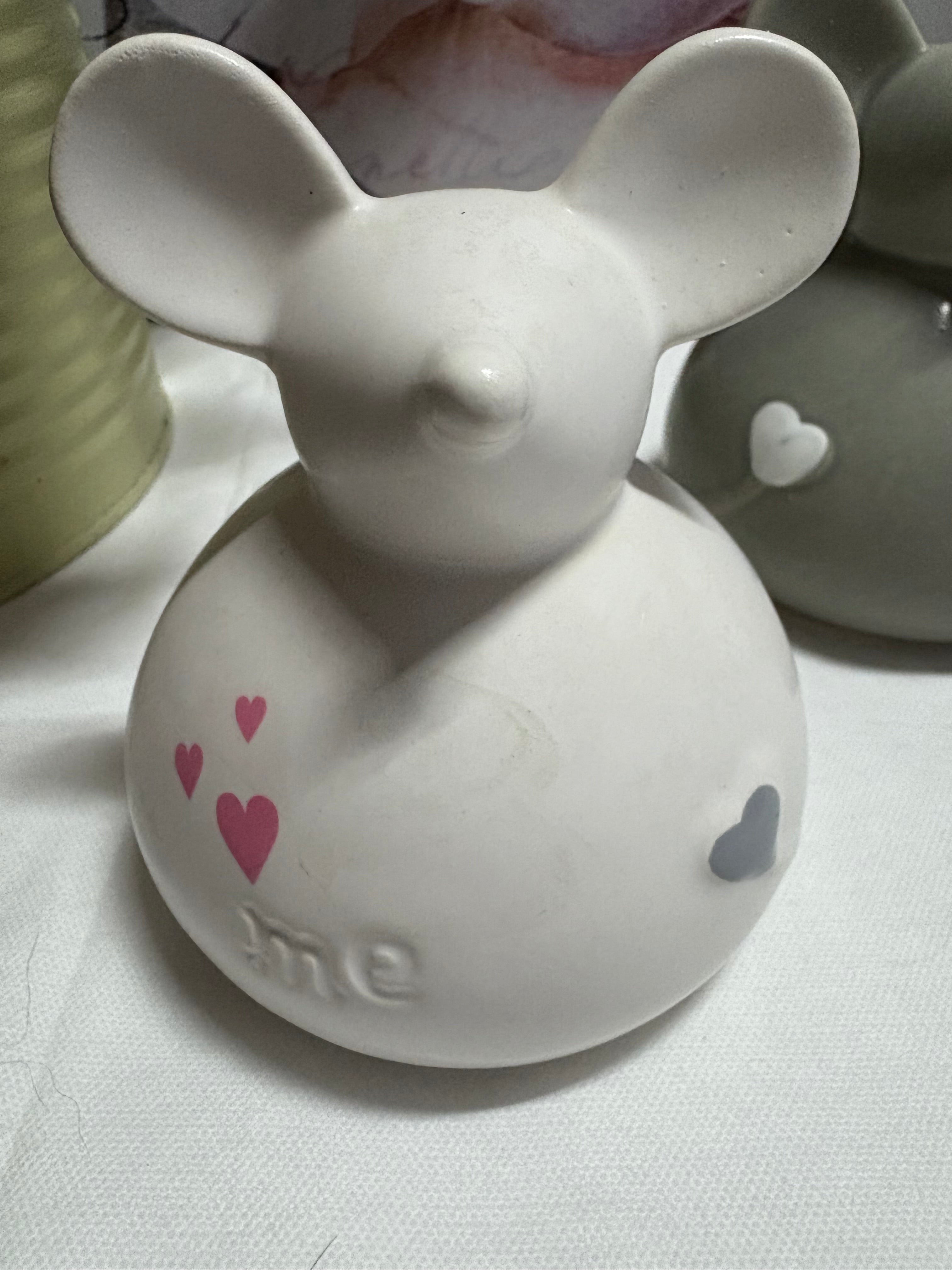 Pair of Me & You Ceramic Mice Ornaments