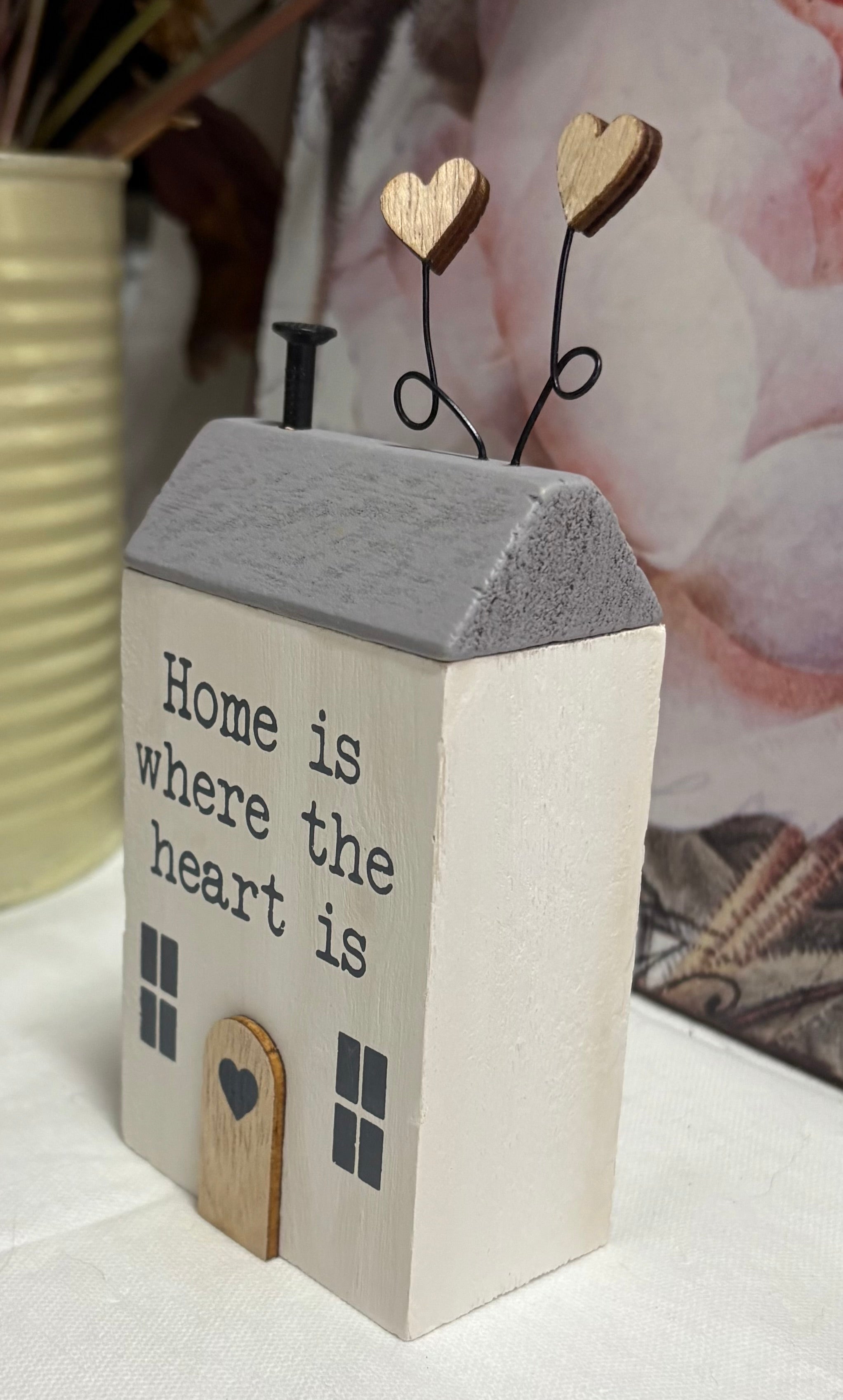 'Home Is Where The Heart Is' Block, 14cm