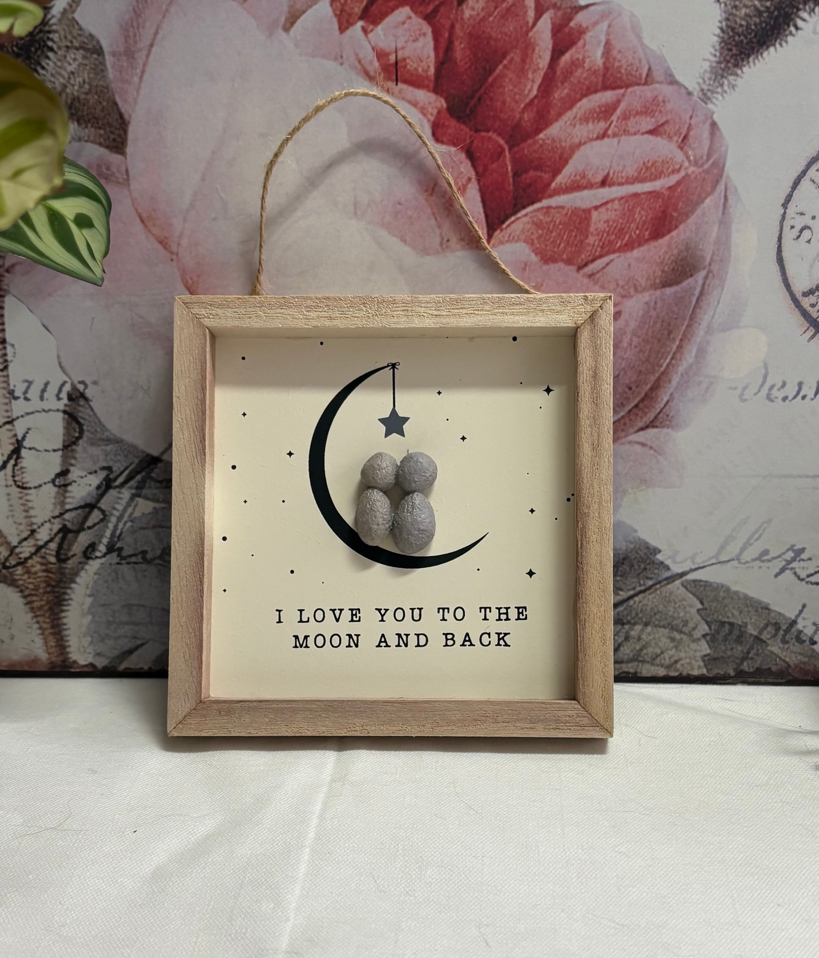 I love you to the Moon Hanging Frame, 13cm