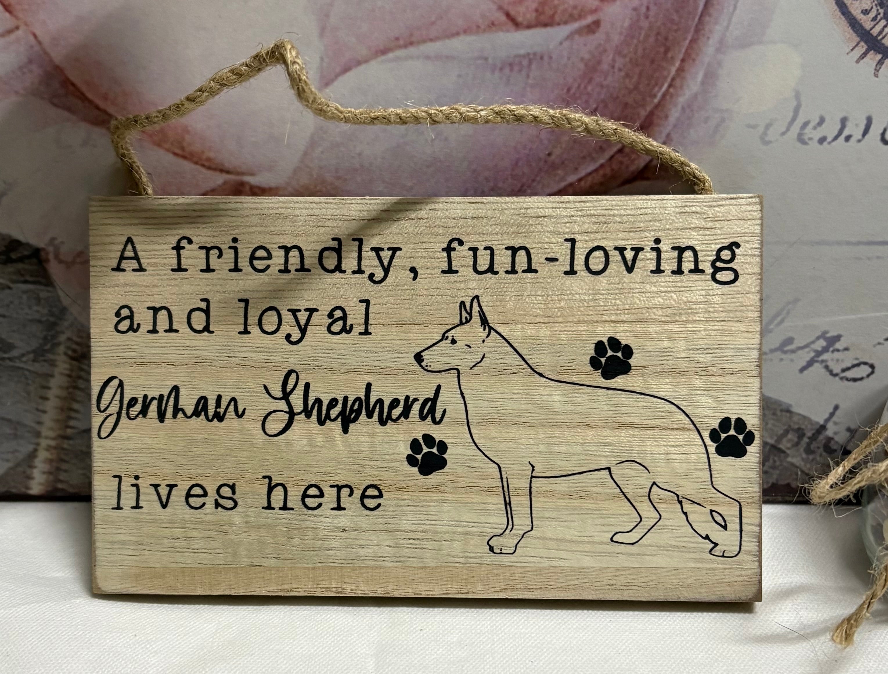 German Shepherd Wooden Sign, 15cm