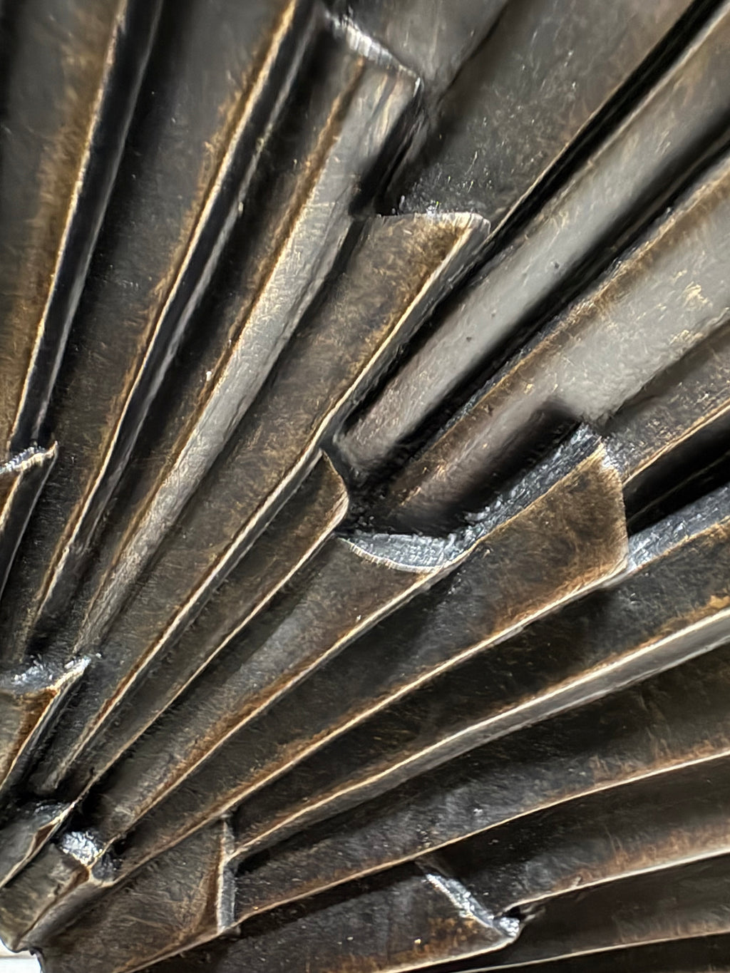 Black Resin Round Sunburst Statement Ornament