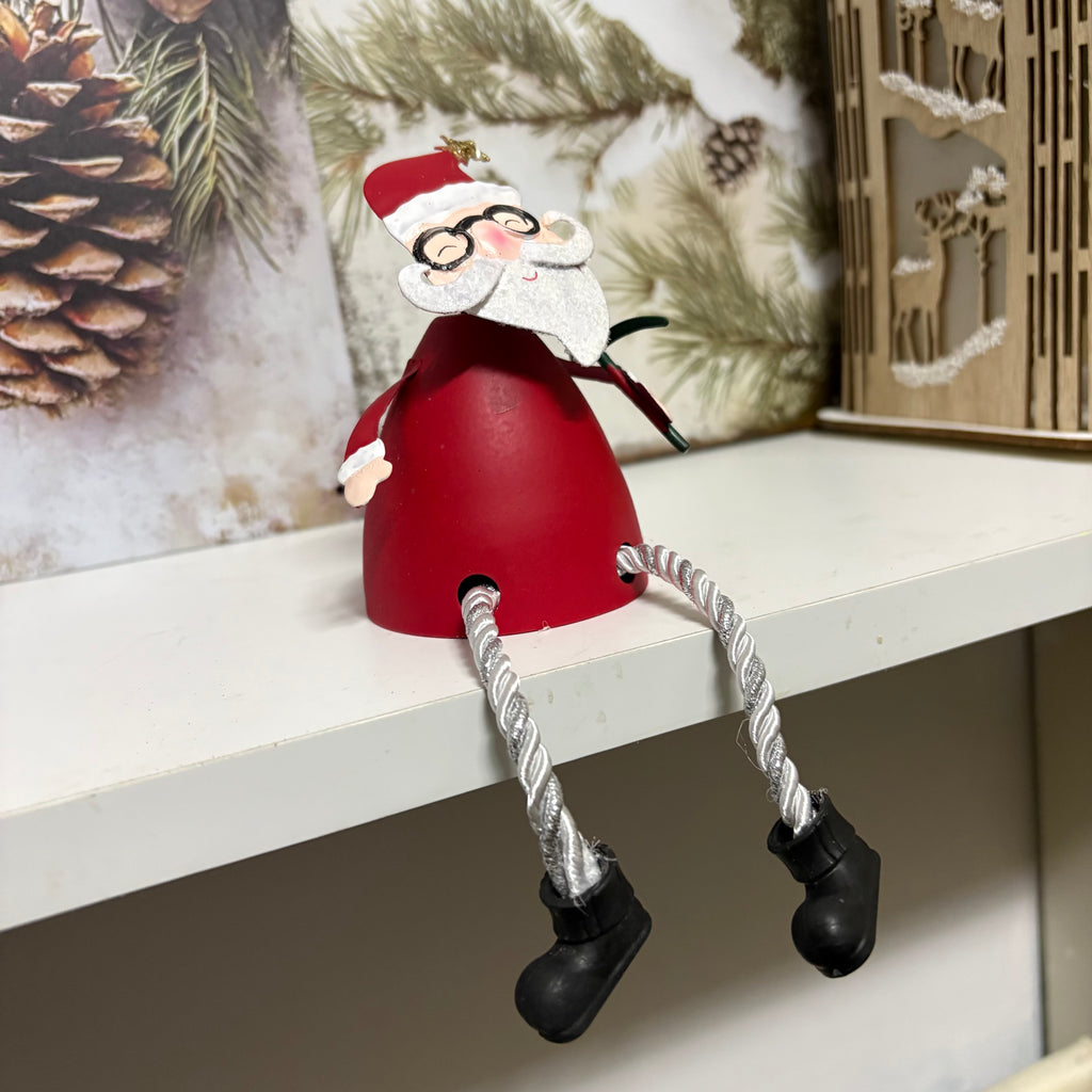 Metal Santa Shelf Sitter Ornament