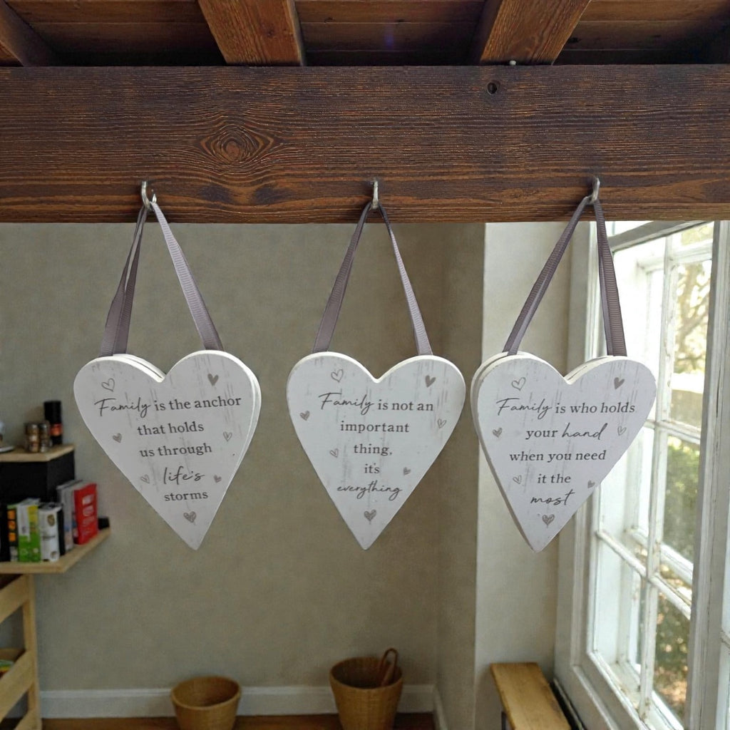 Family Hanging Heart Signs, 11cm - 6 designs