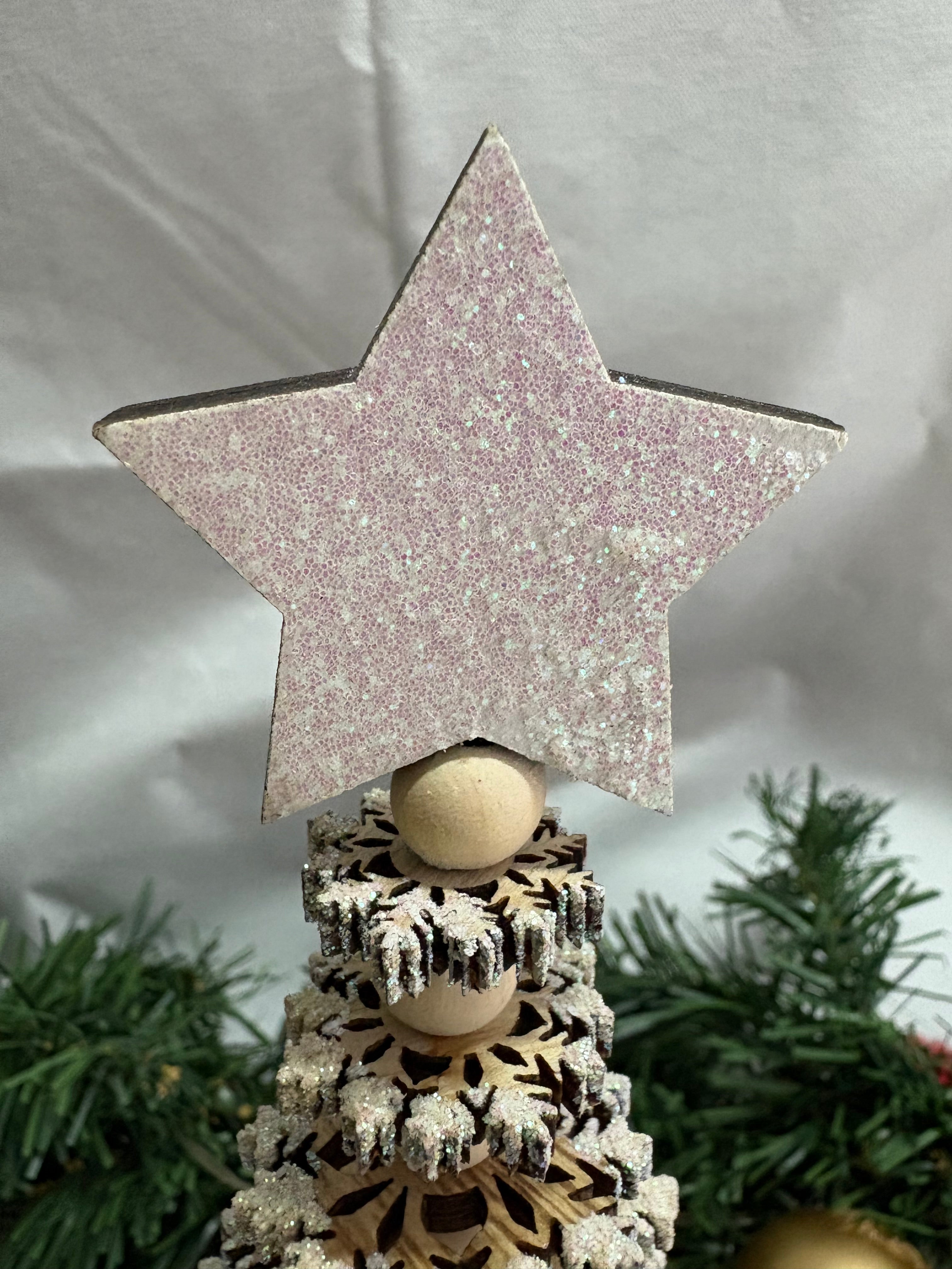 Gorgeous Glittery Wooden Christmas Tree Decoration